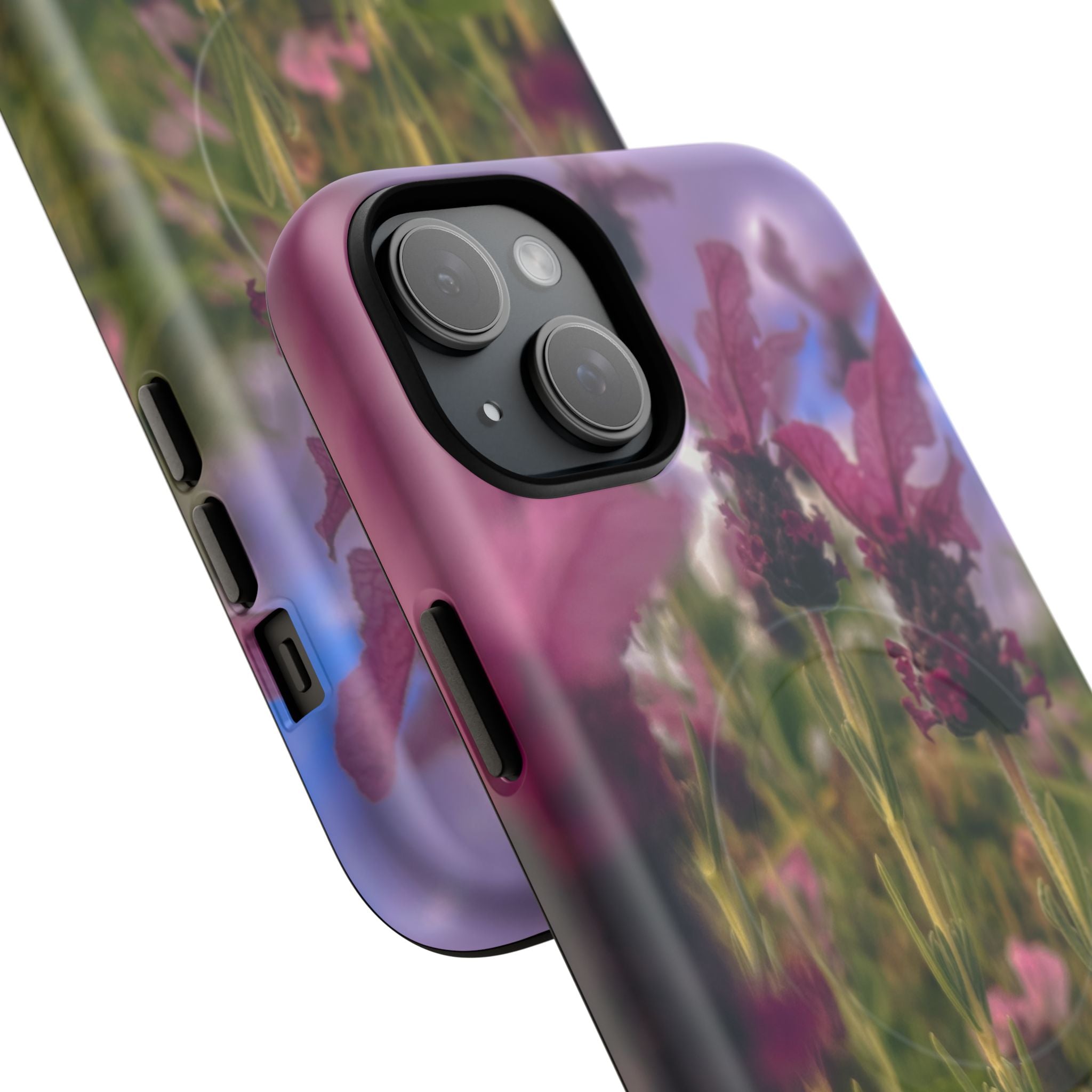 Floral Meadow Tough Magnetic Phone Case — Lavender Wildflower Protective Cover