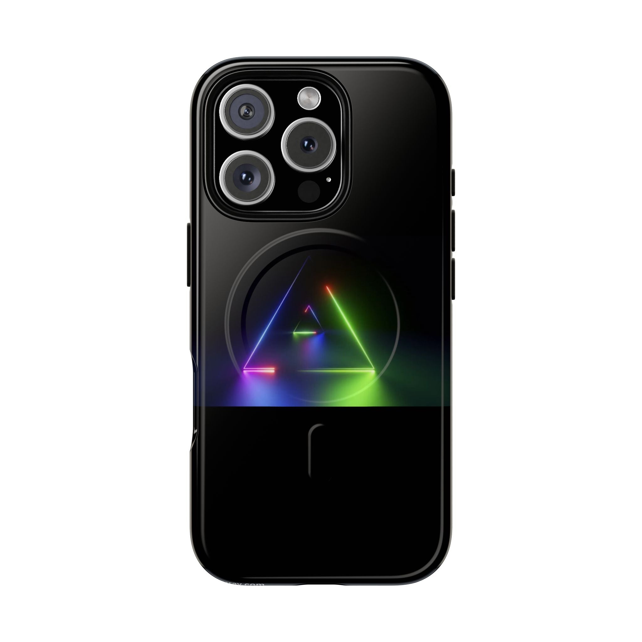 Magnetic Phone Case — Neon Prism Triangle Protective Cover