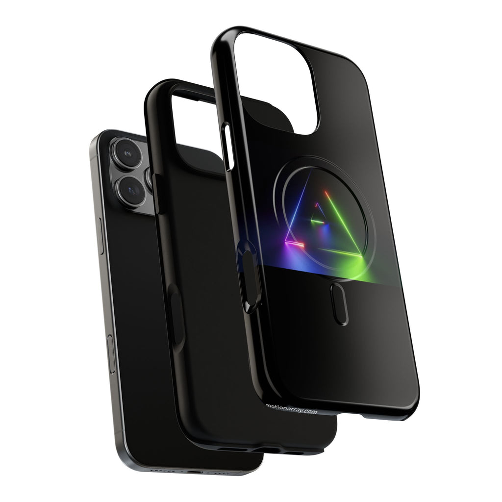 Magnetic Phone Case — Neon Prism Triangle Protective Cover