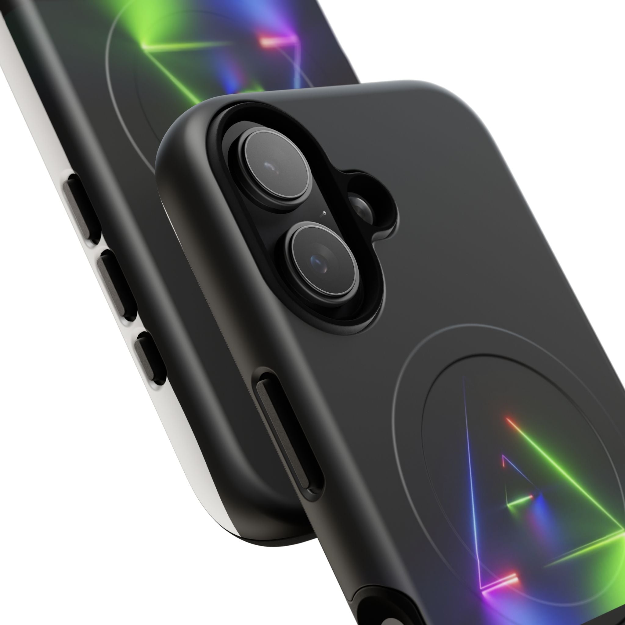 Magnetic Phone Case — Neon Prism Triangle Protective Cover
