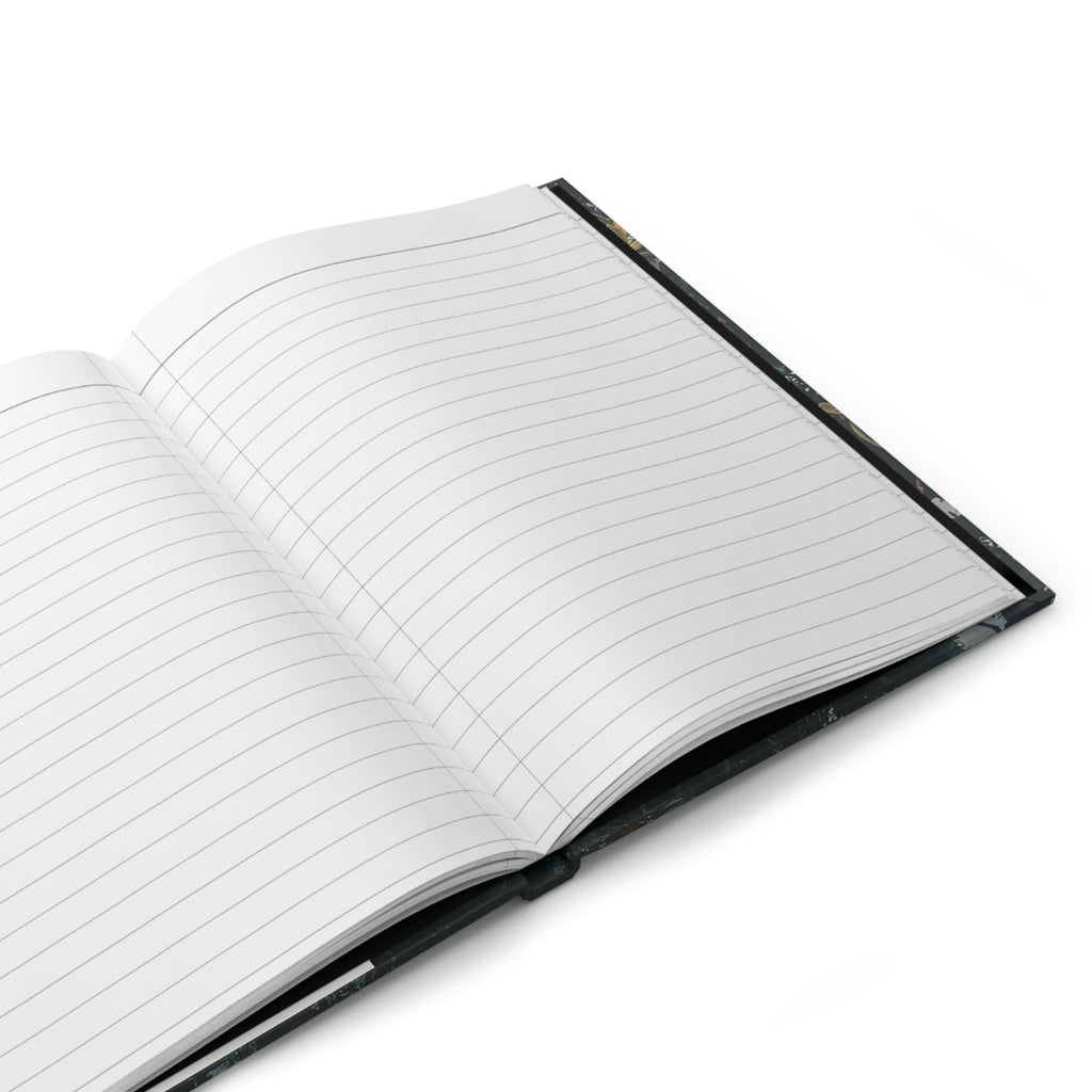 Dark Botanical Hardcover Journal — Moody Pohutukawa Notebook for Writing & Reflection