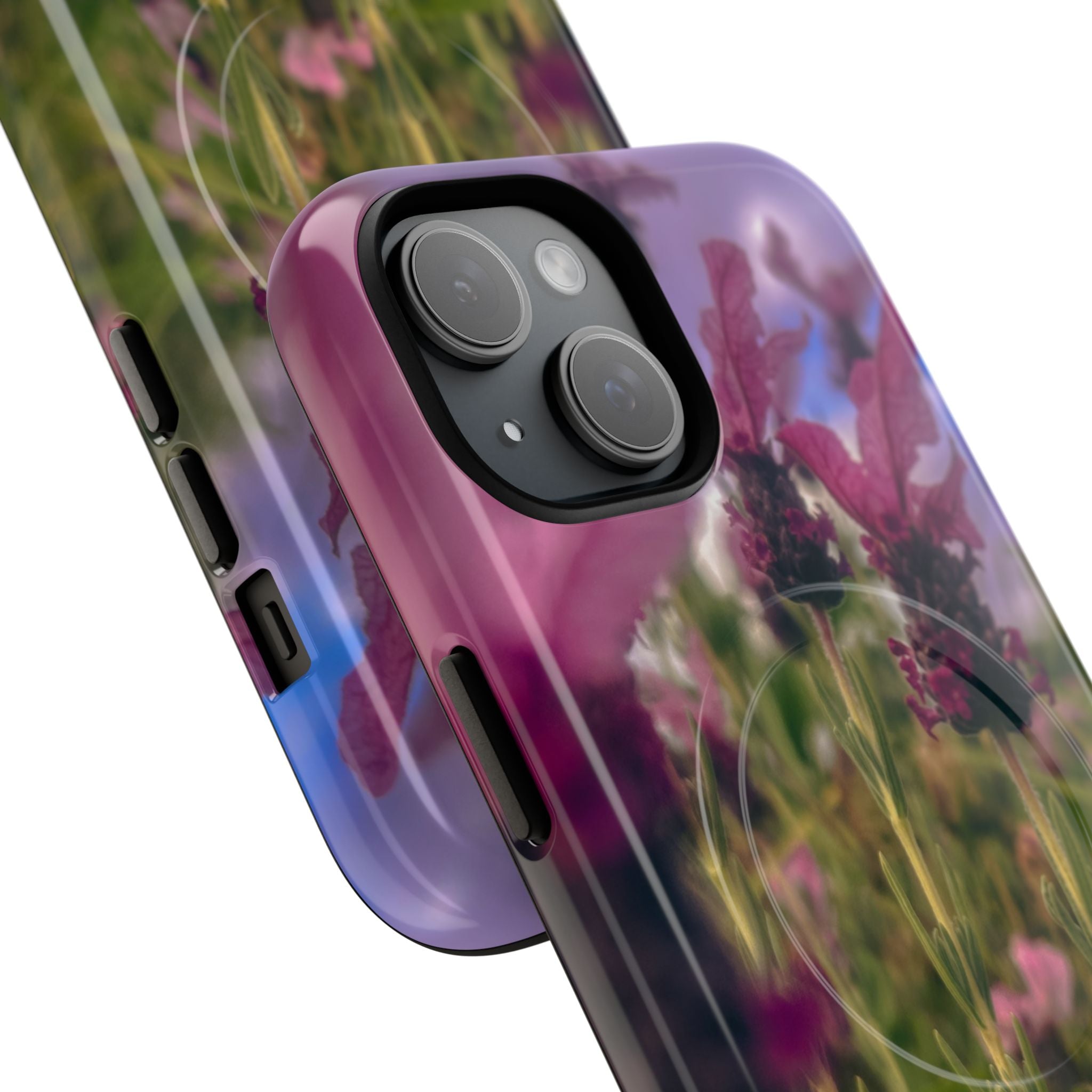 Floral Meadow Tough Magnetic Phone Case — Lavender Wildflower Protective Cover