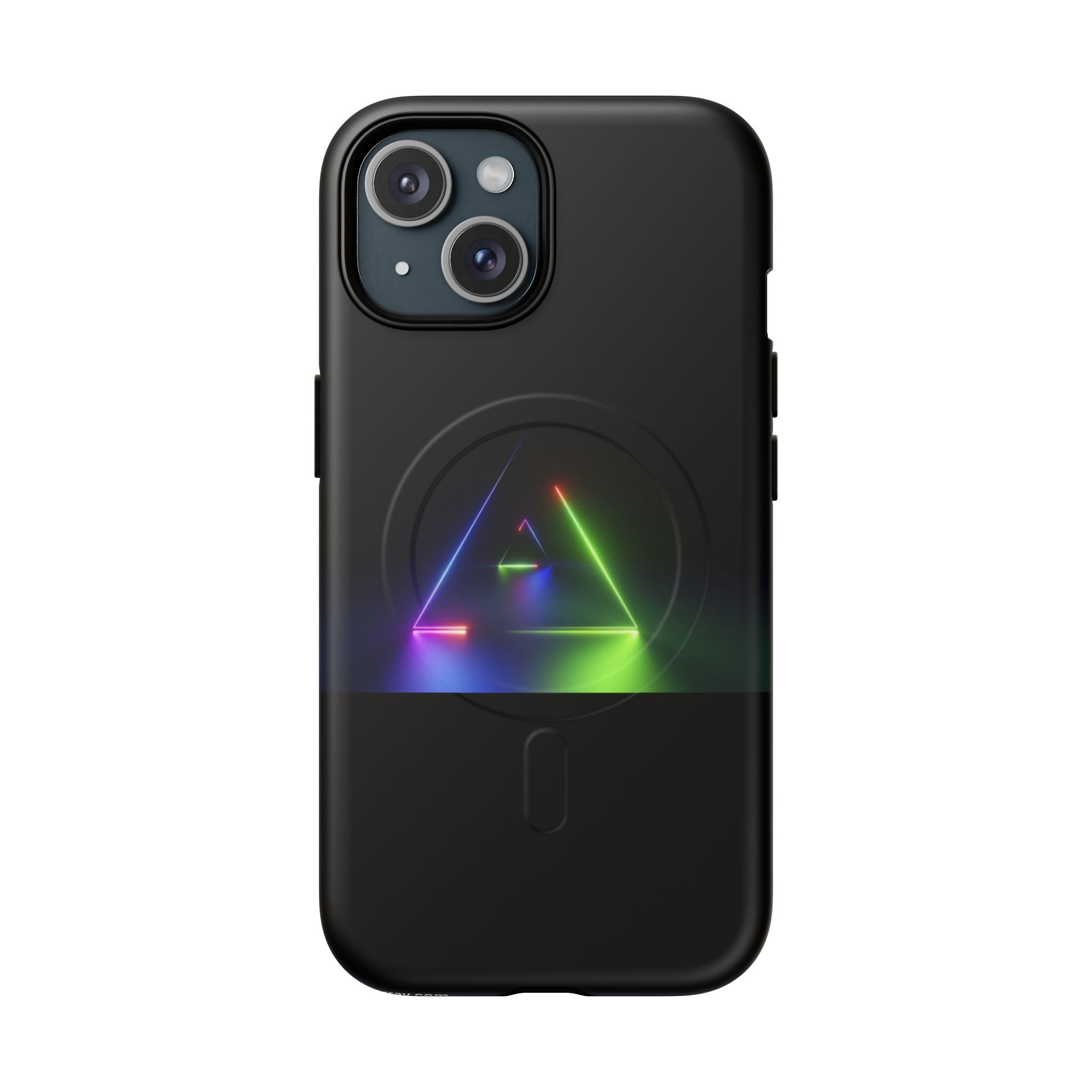 Magnetic Phone Case — Neon Prism Triangle Protective Cover