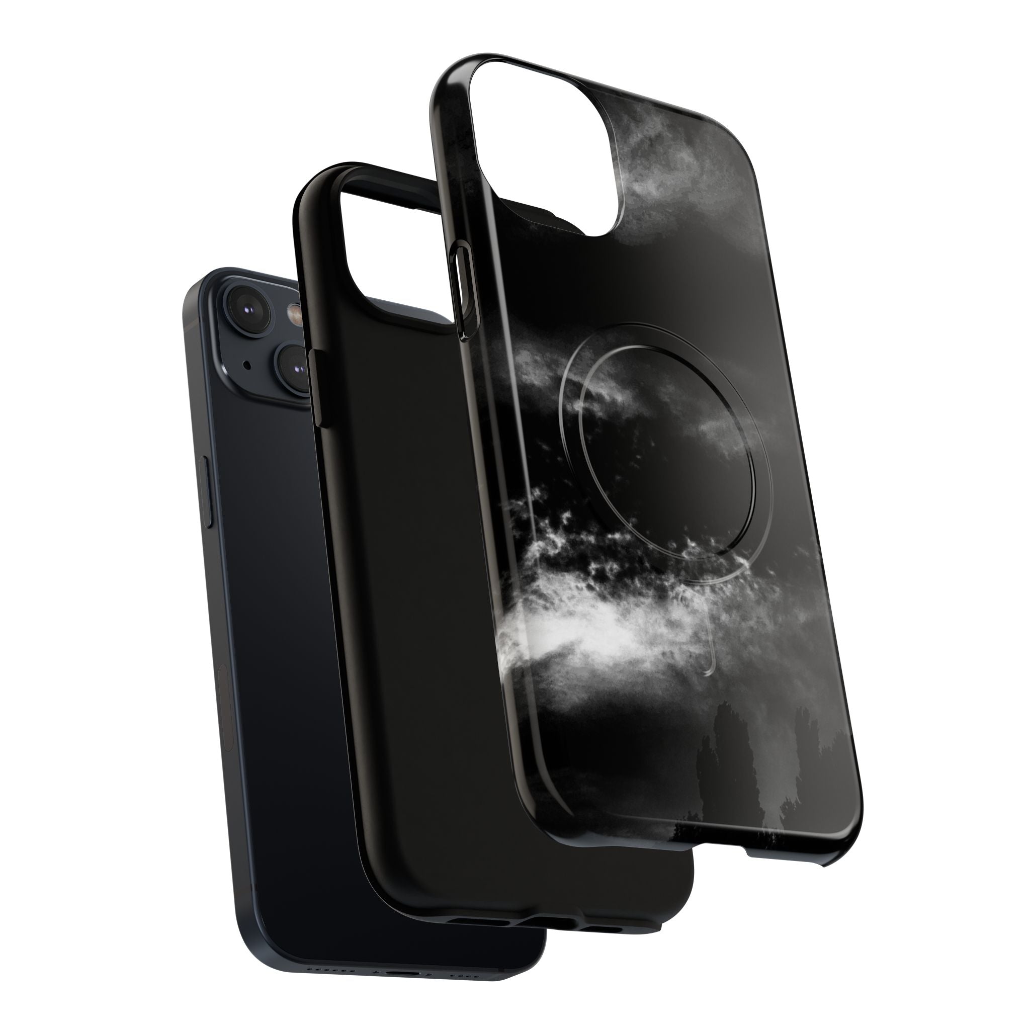 MagSafe Phone Case — Black Storm Cloud Design
