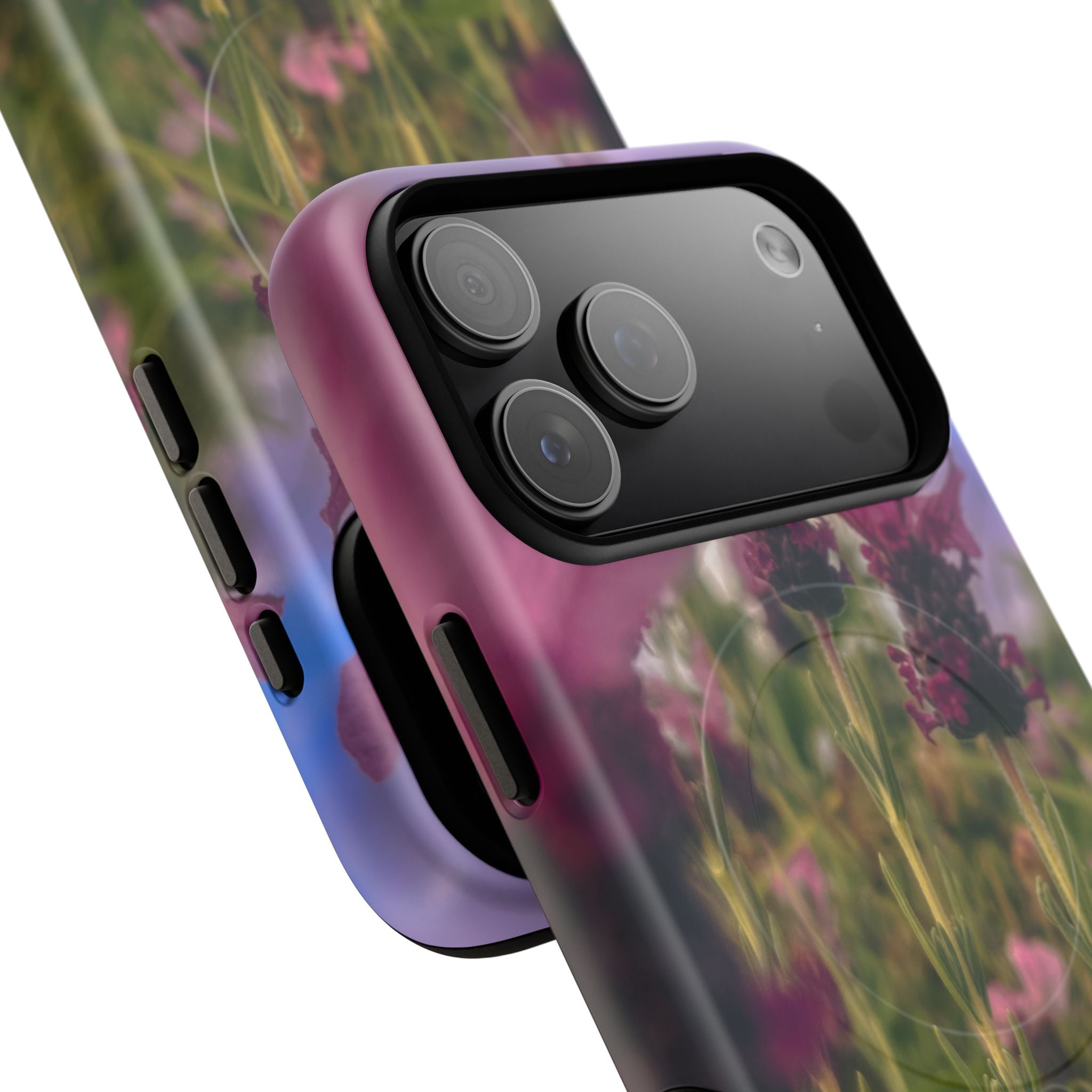 Floral Meadow Tough Magnetic Phone Case — Lavender Wildflower Protective Cover