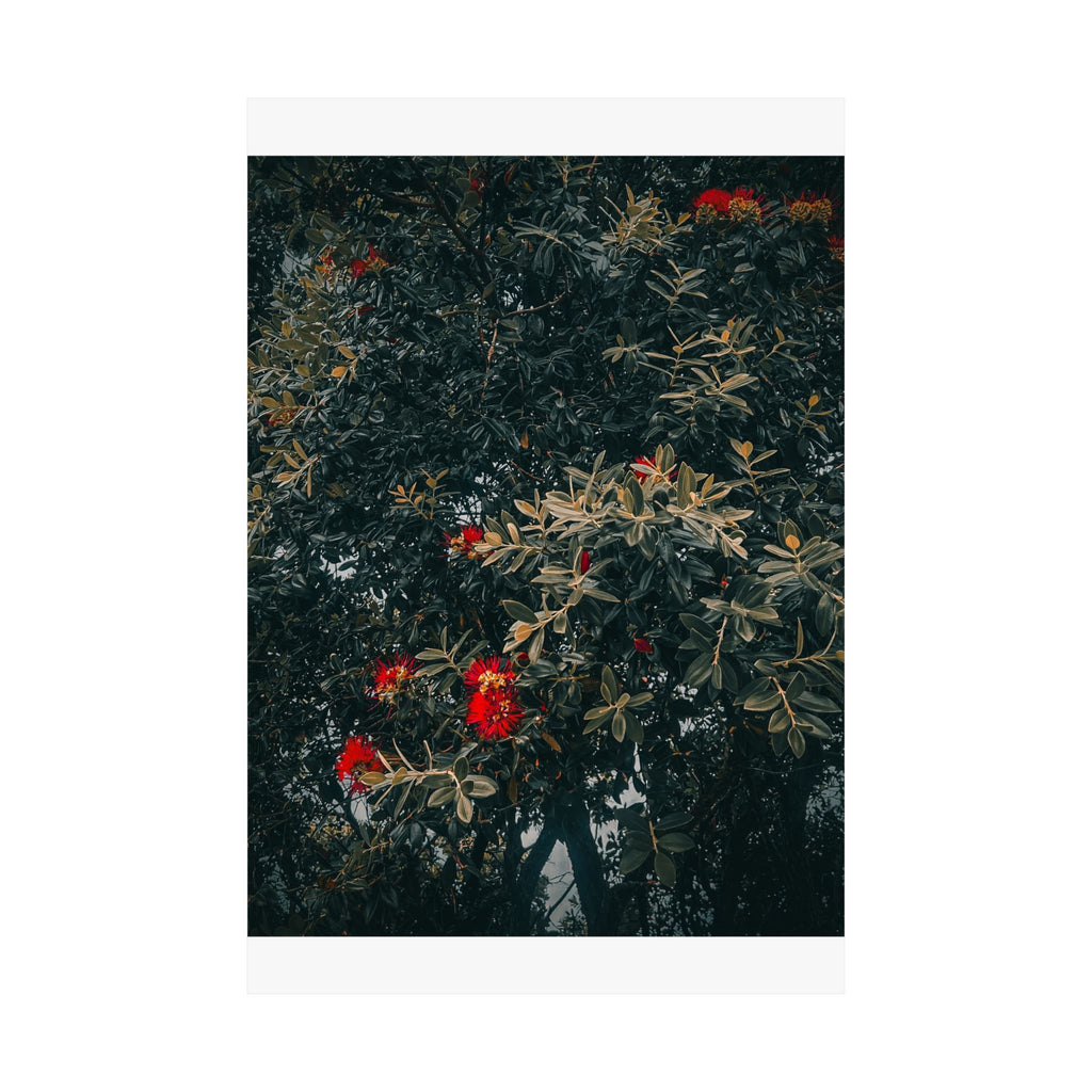 Botanical Wall Poster — Moody Floral Matte Vertical Print