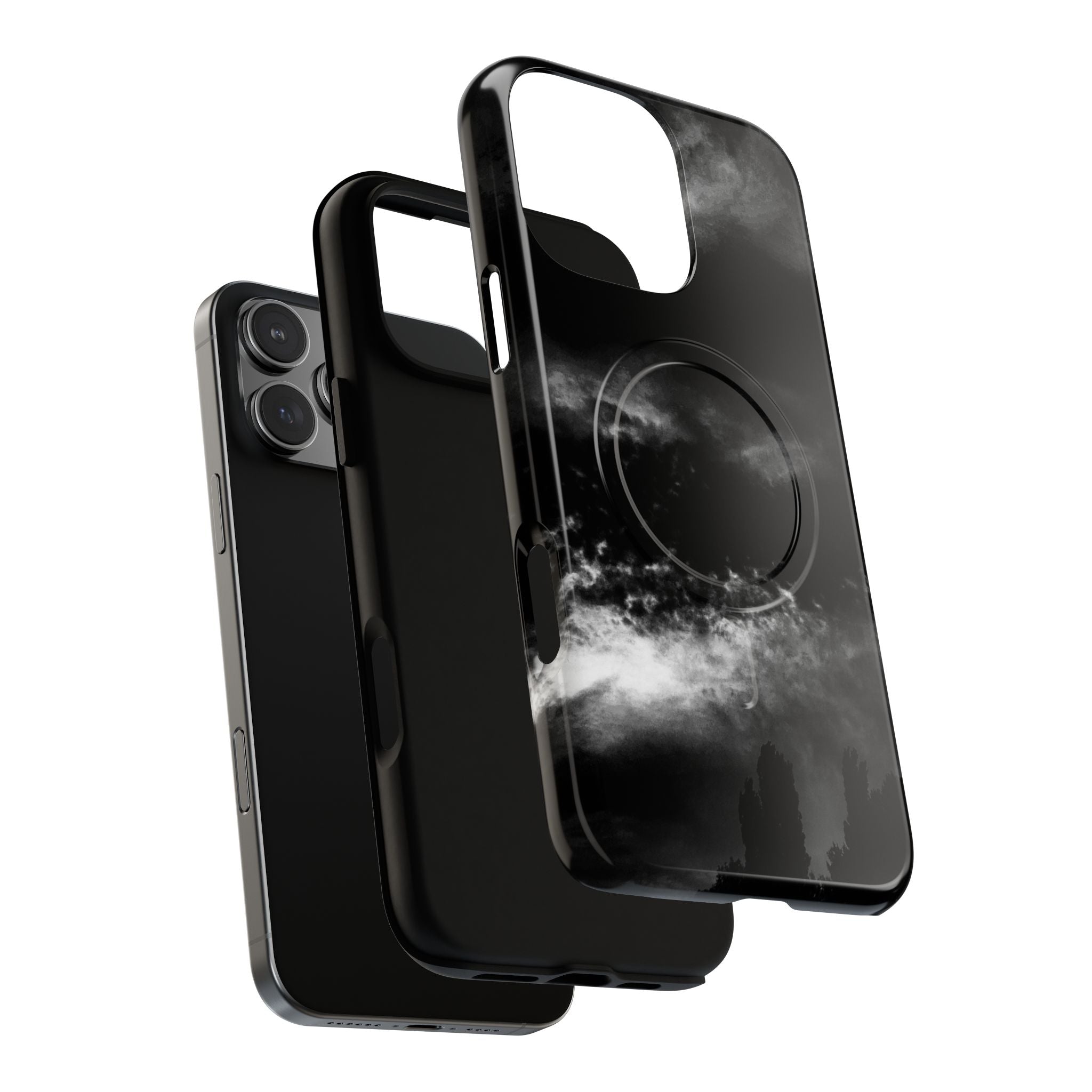 MagSafe Phone Case — Black Storm Cloud Design