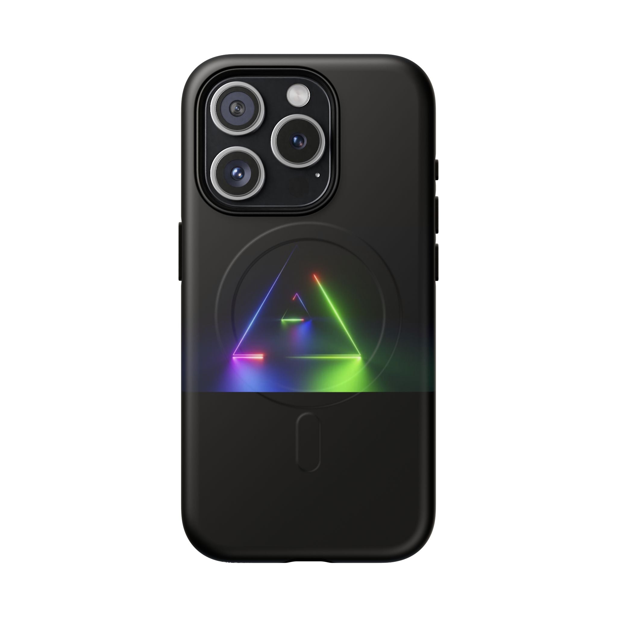 Magnetic Phone Case — Neon Prism Triangle Protective Cover