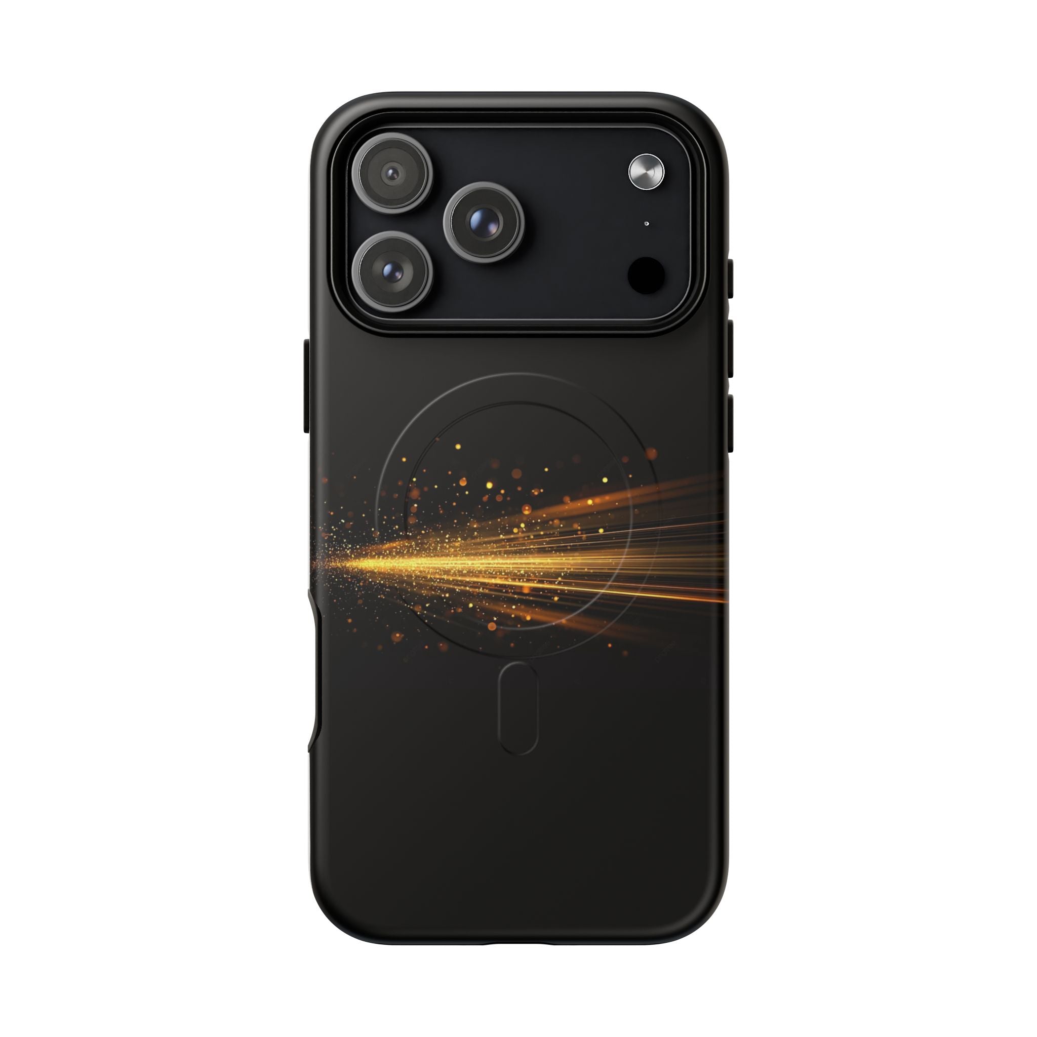 Magnetic Tough Phone Case — Black with Gold Light Trail