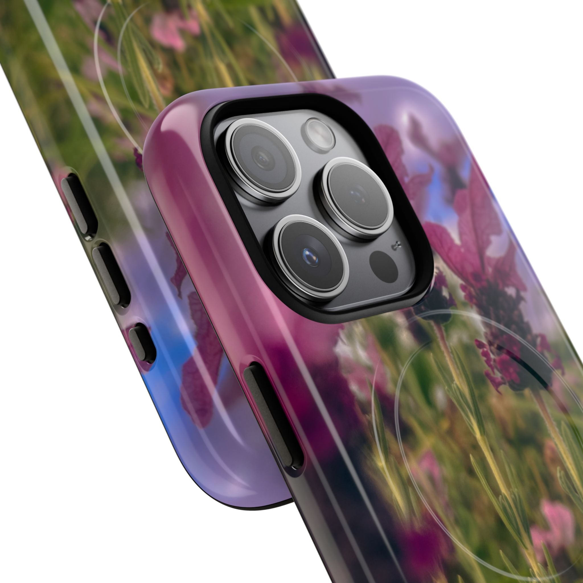 Floral Meadow Tough Magnetic Phone Case — Lavender Wildflower Protective Cover