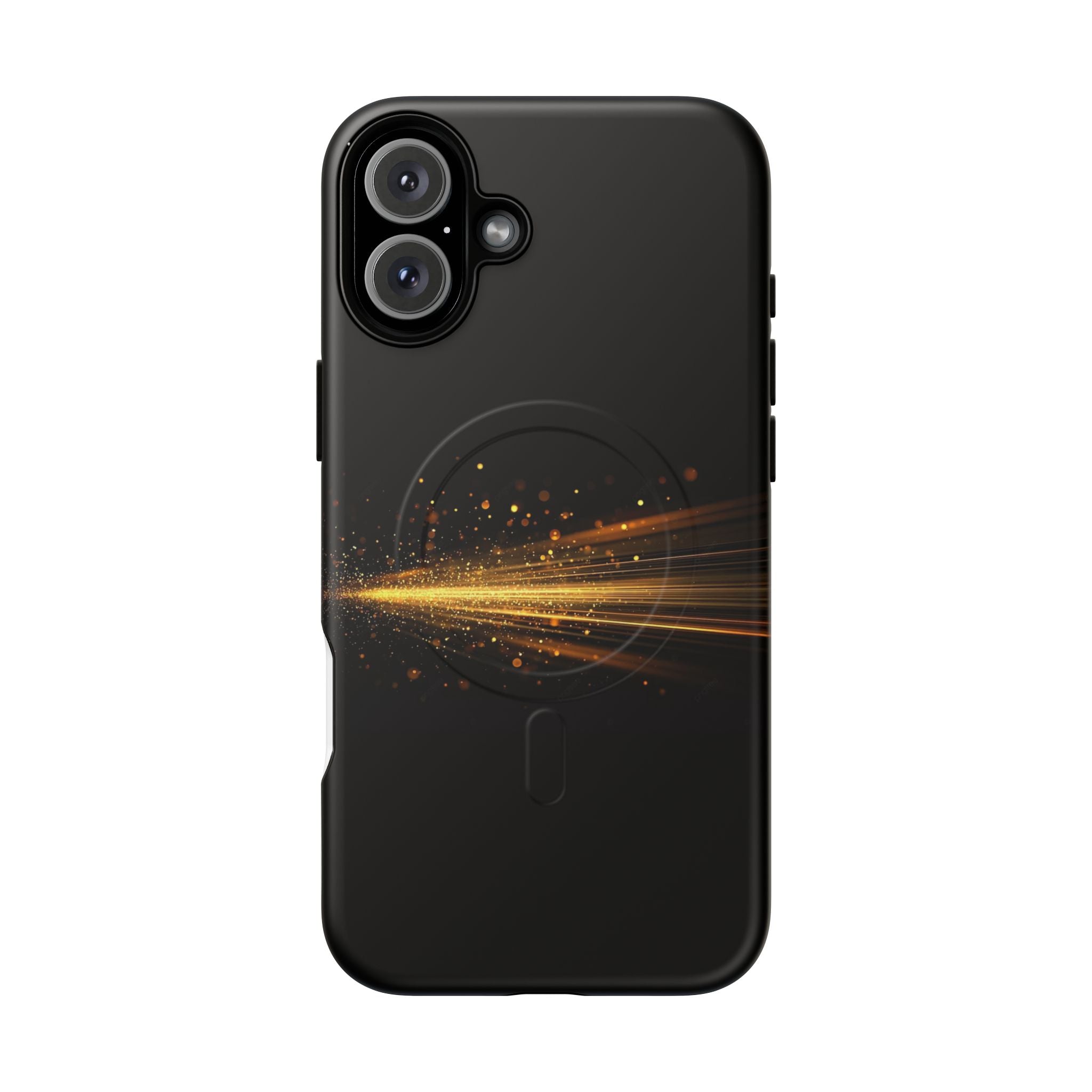 Magnetic Tough Phone Case — Black with Gold Light Trail