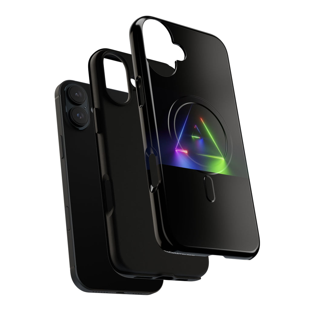 Magnetic Phone Case — Neon Prism Triangle Protective Cover