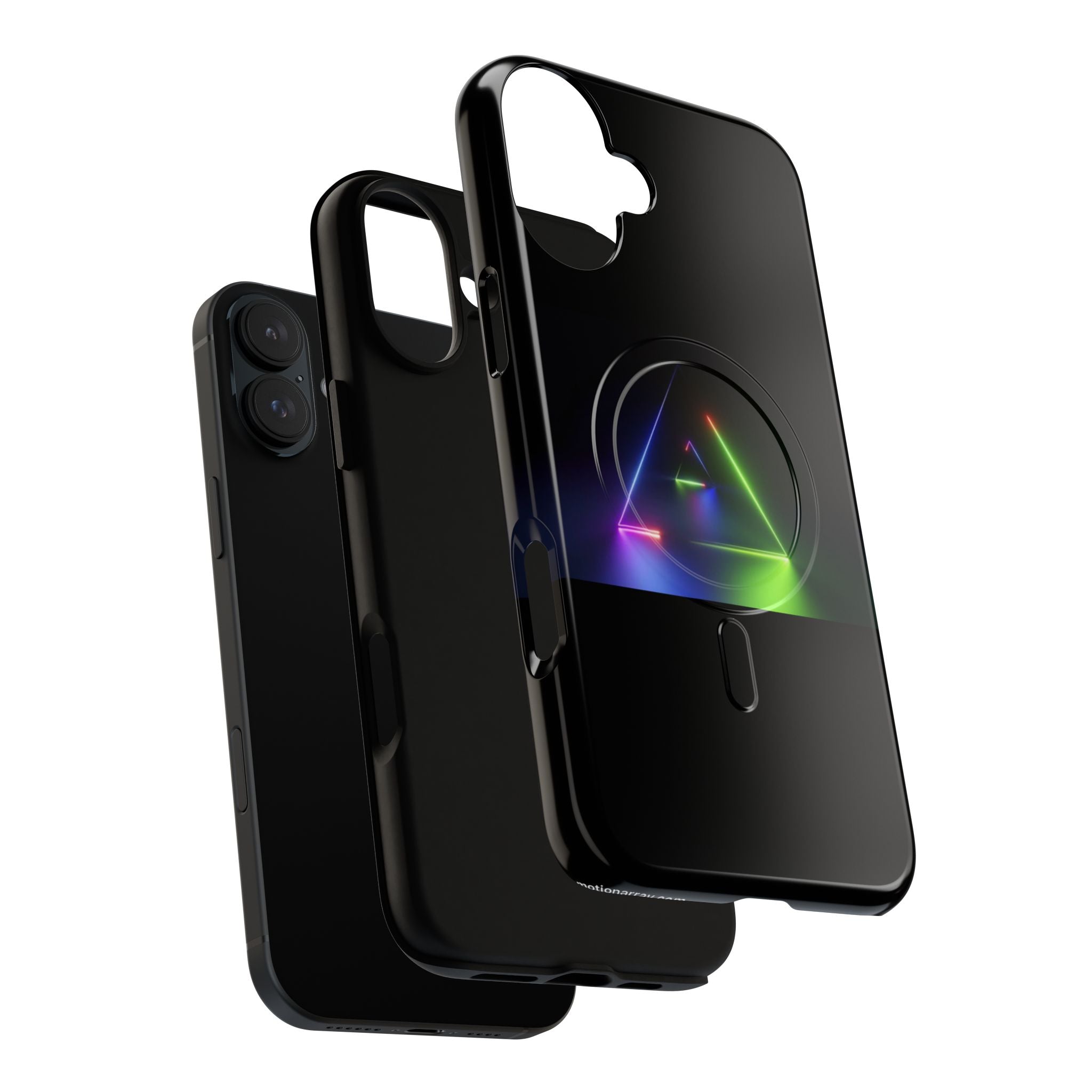 Magnetic Phone Case — Neon Prism Triangle Protective Cover