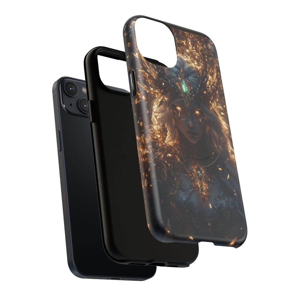 Mystic Goddess Tough Magnetic Phone Case — Fantasy Armor & Glowing Eyes