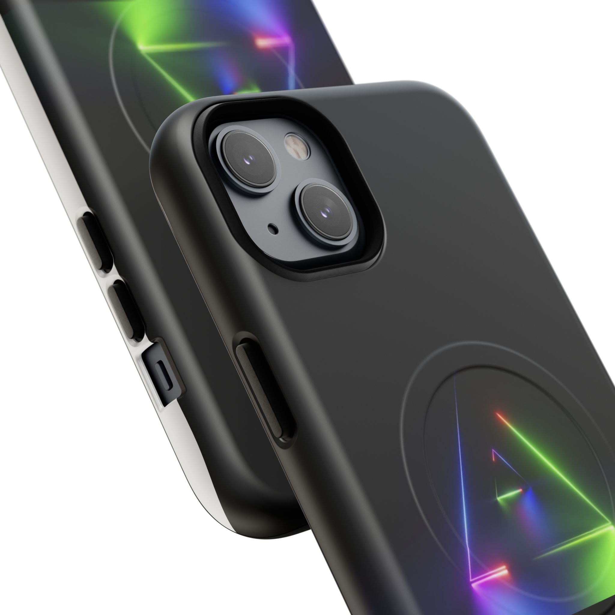 Magnetic Phone Case — Neon Prism Triangle Protective Cover