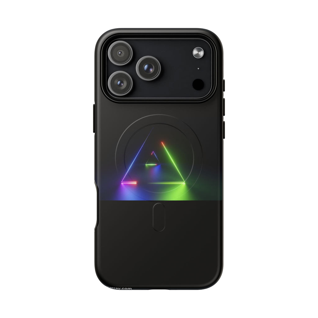 Magnetic Phone Case — Neon Prism Triangle Protective Cover