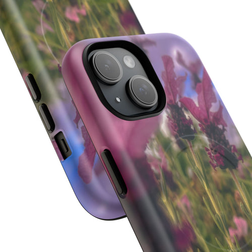 Floral Meadow Tough Magnetic Phone Case — Lavender Wildflower Protective Cover