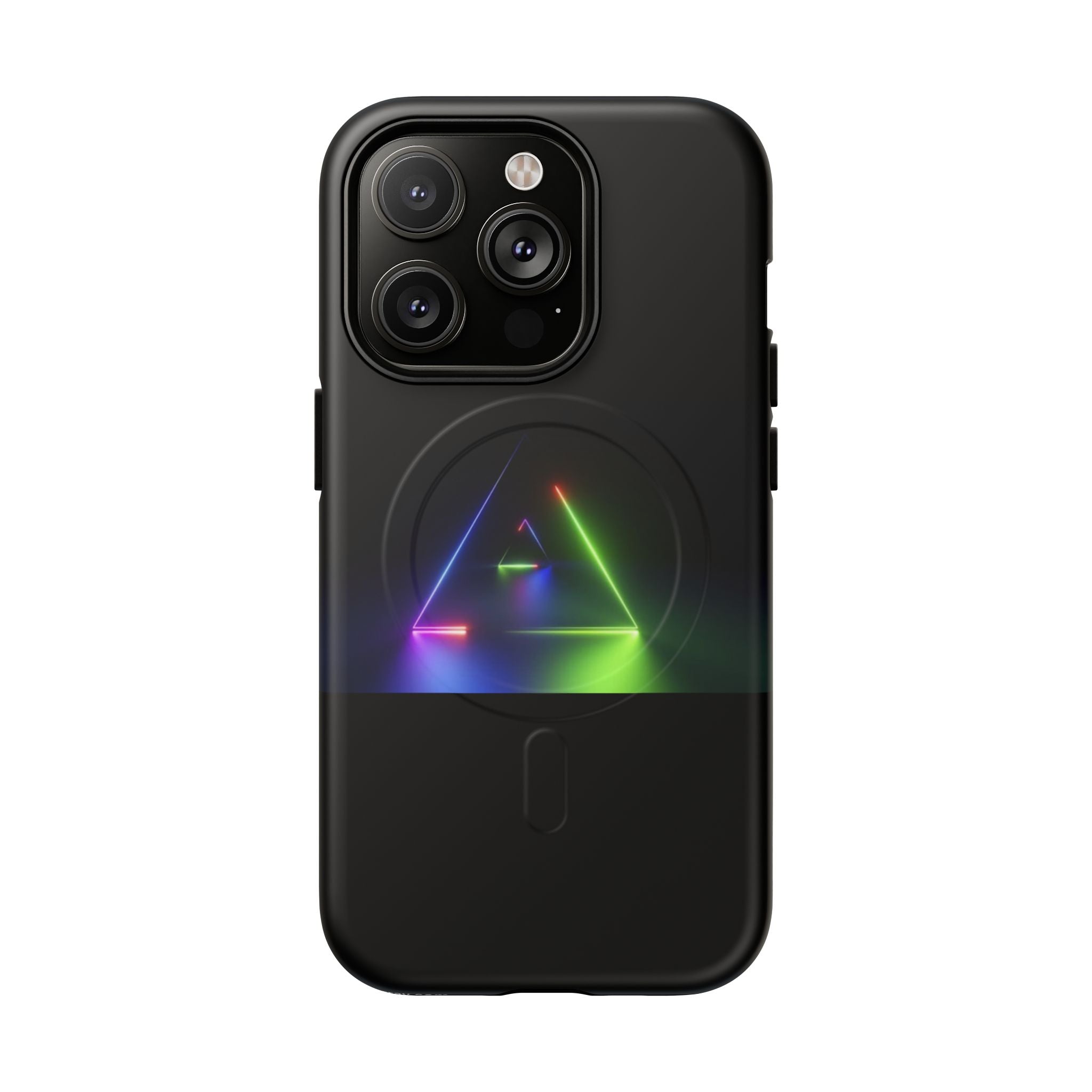 Magnetic Phone Case — Neon Prism Triangle Protective Cover