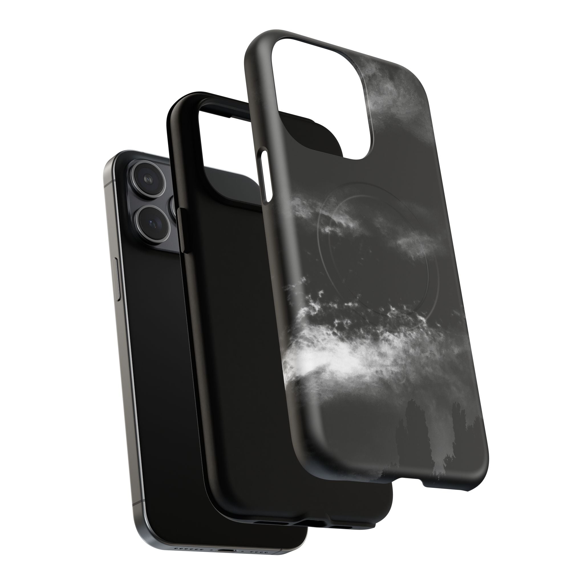 MagSafe Phone Case — Black Storm Cloud Design