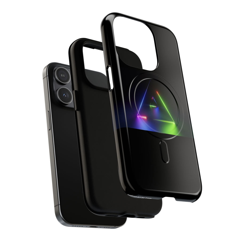 Magnetic Phone Case — Neon Prism Triangle Protective Cover
