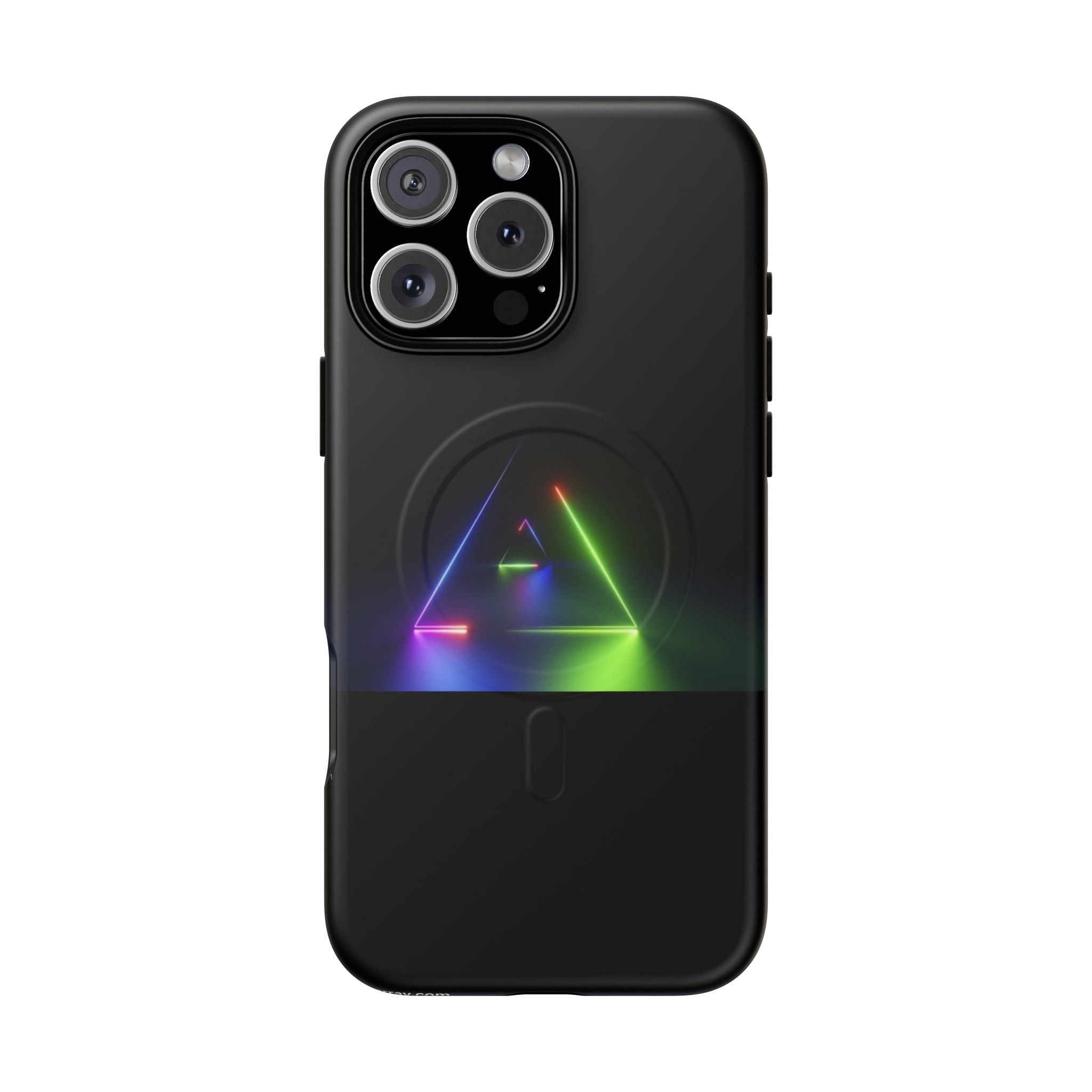 Magnetic Phone Case — Neon Prism Triangle Protective Cover