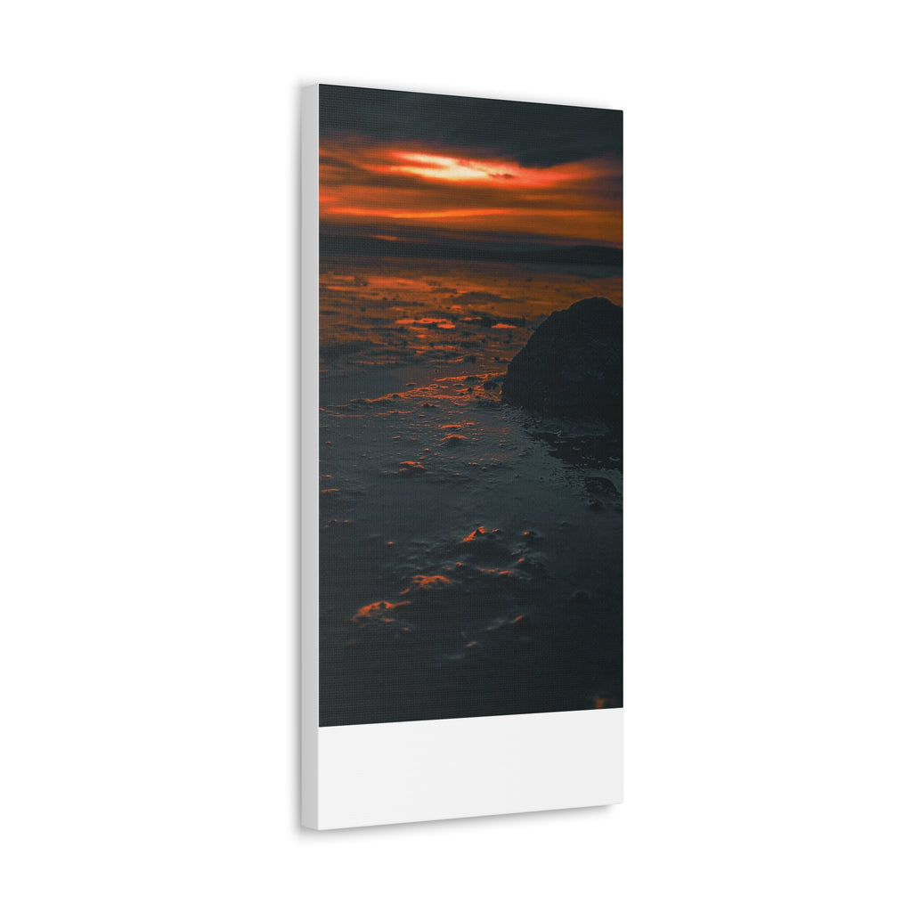 Sunset Shore Canvas Wall Art — Moody Coastal Landscape Print