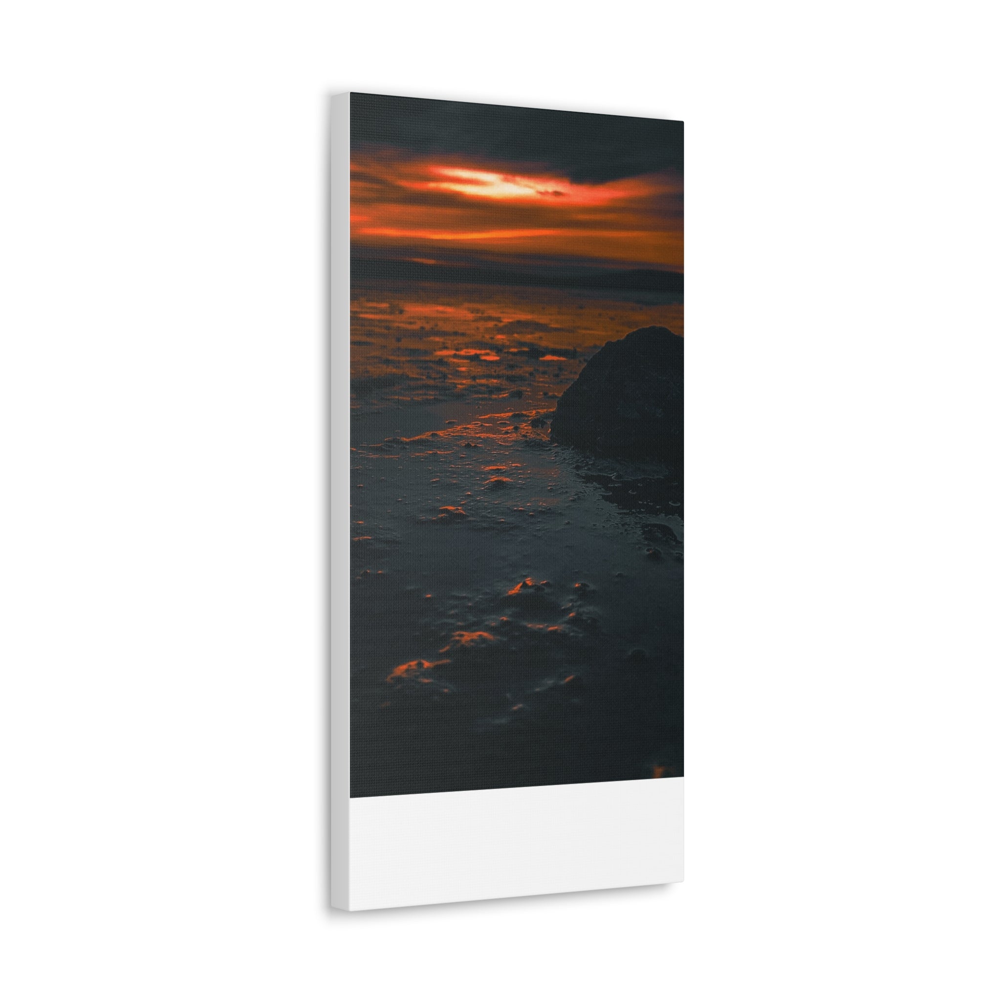 Sunset Shore Canvas Wall Art — Moody Coastal Landscape Print