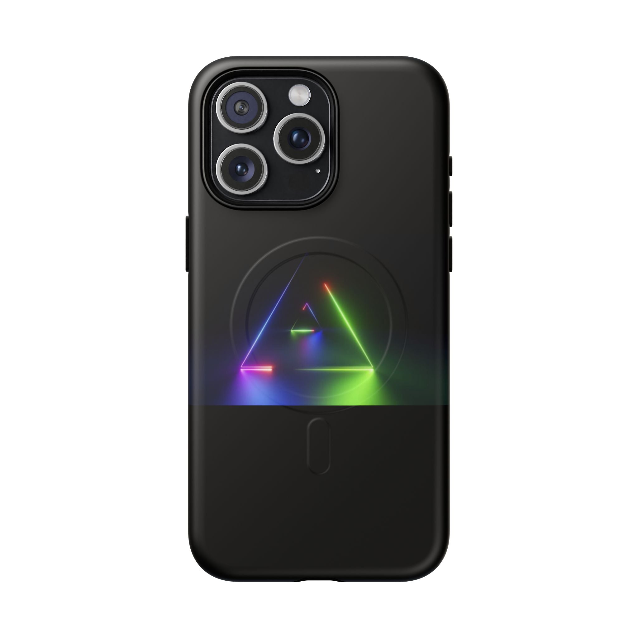 Magnetic Phone Case — Neon Prism Triangle Protective Cover