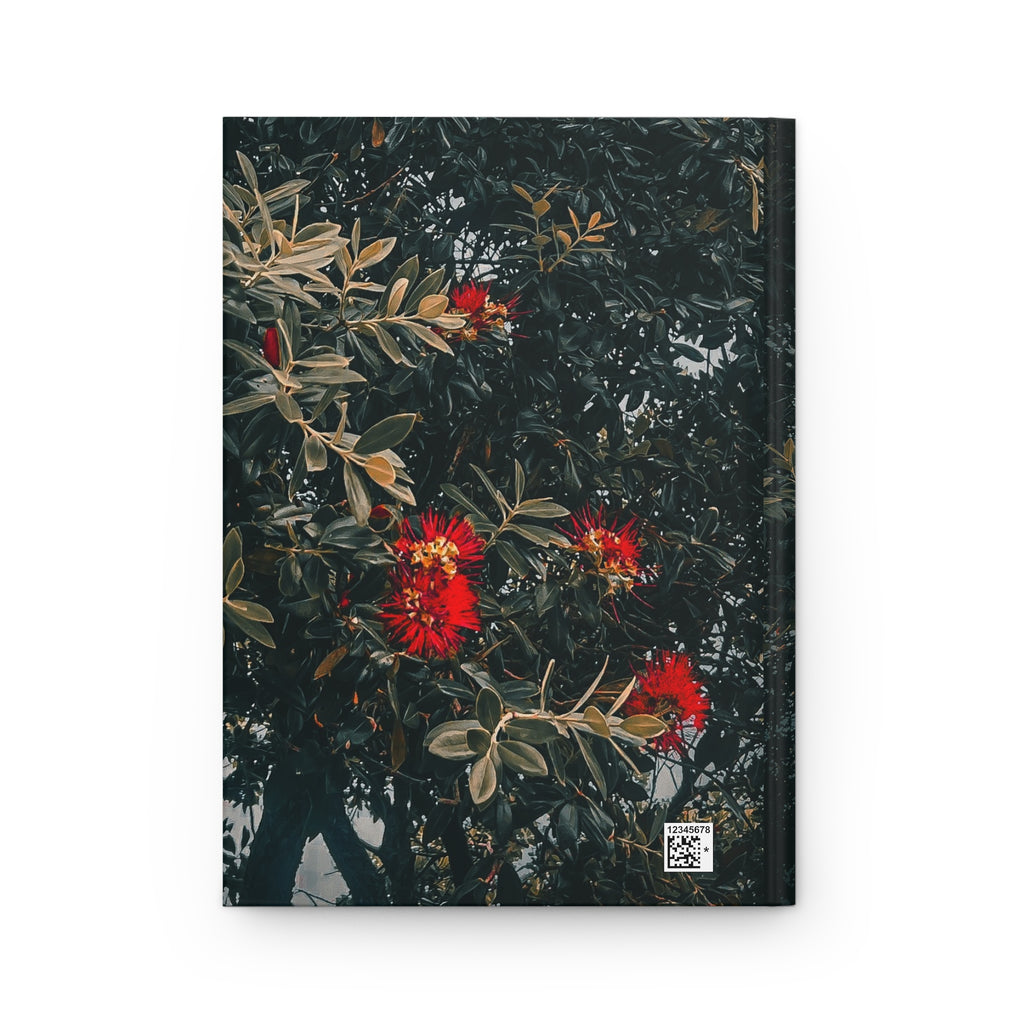 Dark Botanical Hardcover Journal — Moody Pohutukawa Notebook for Writing & Reflection