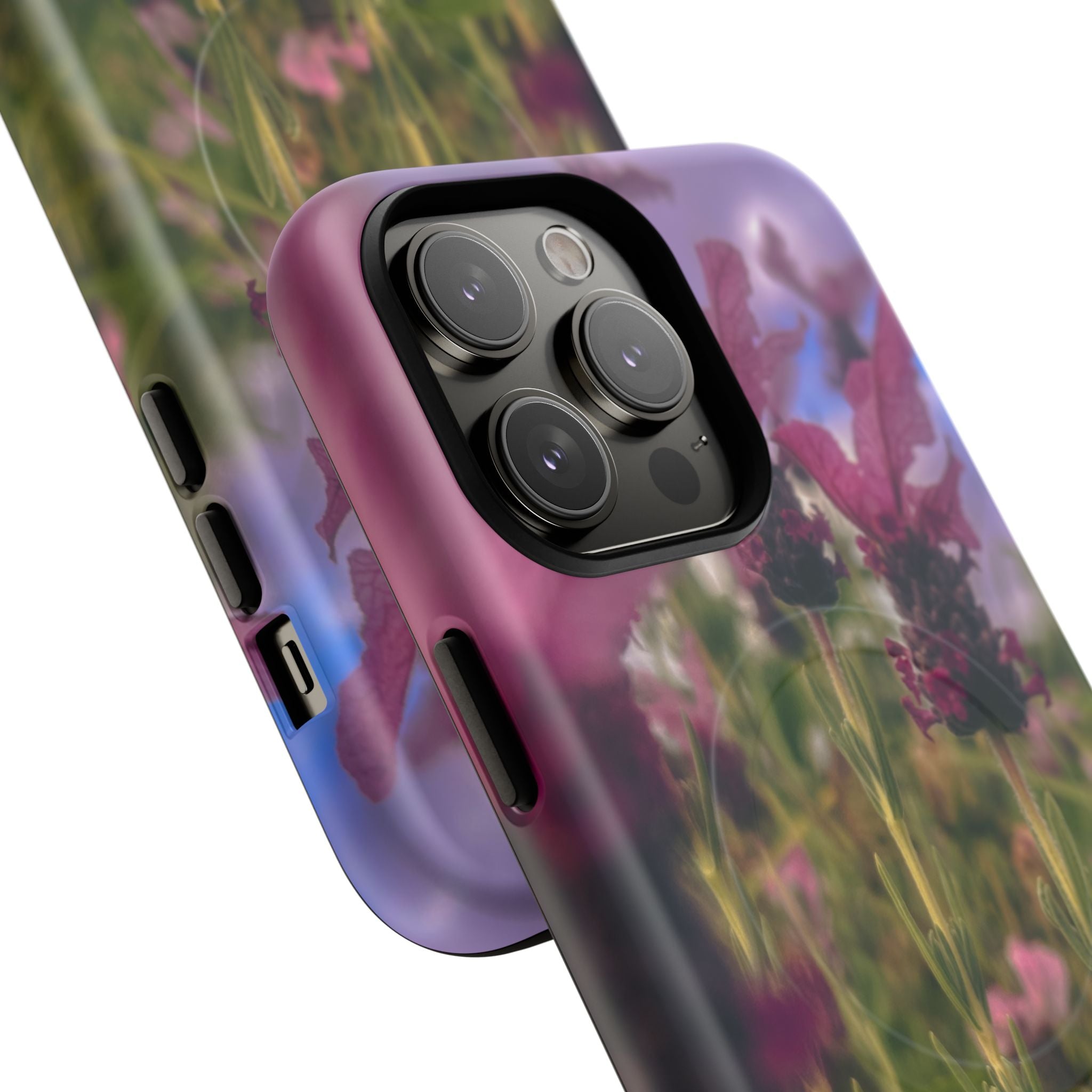Floral Meadow Tough Magnetic Phone Case — Lavender Wildflower Protective Cover
