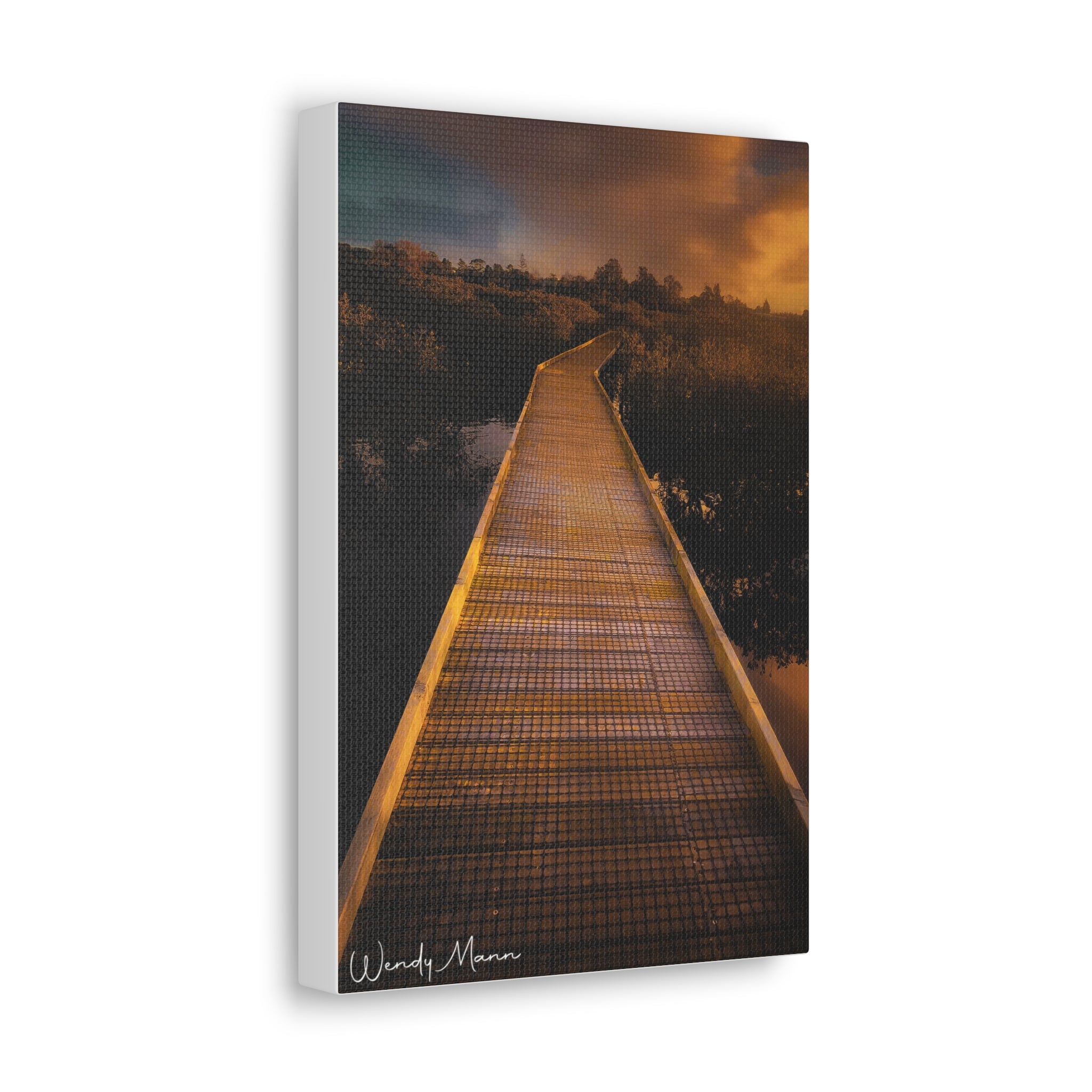 Canvas Wall Art – Golden Boardwalk Landscape Photo Print