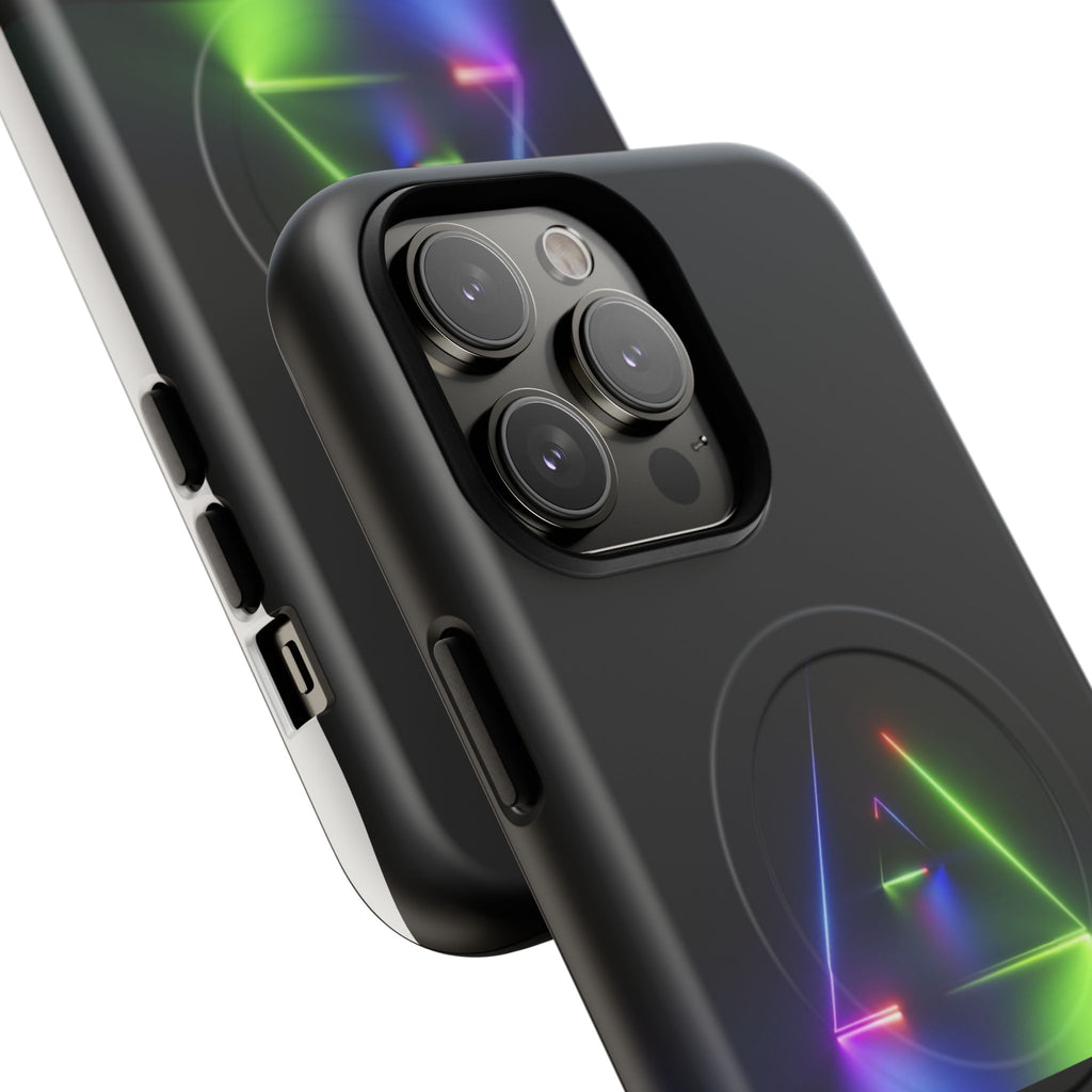 Magnetic Phone Case — Neon Prism Triangle Protective Cover