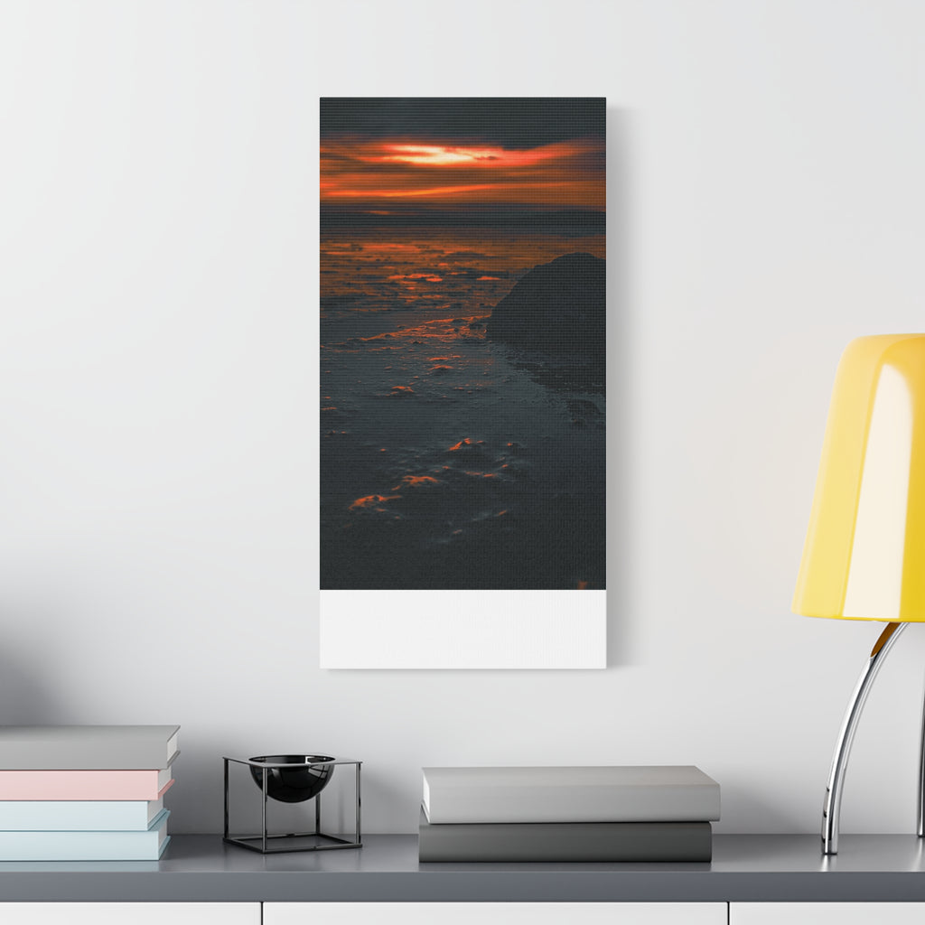 Sunset Shore Canvas Wall Art — Moody Coastal Landscape Print