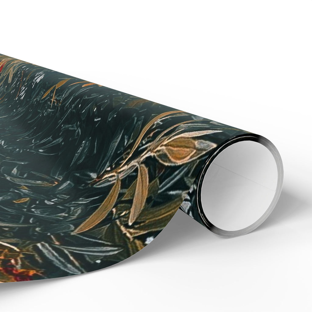 Wrapping Paper — Dark Floral Pōhutukawa Pattern Gift Wrap