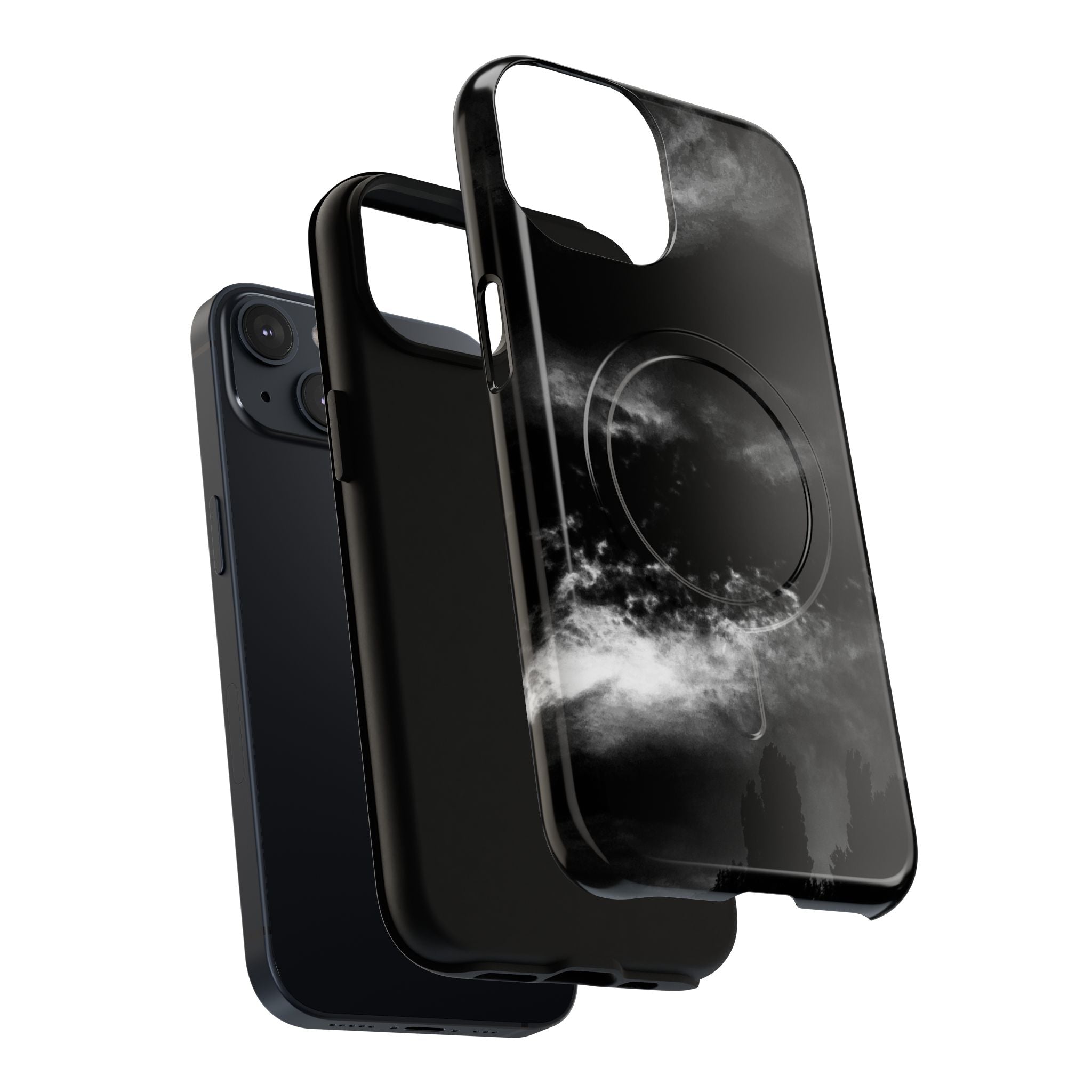 MagSafe Phone Case — Black Storm Cloud Design