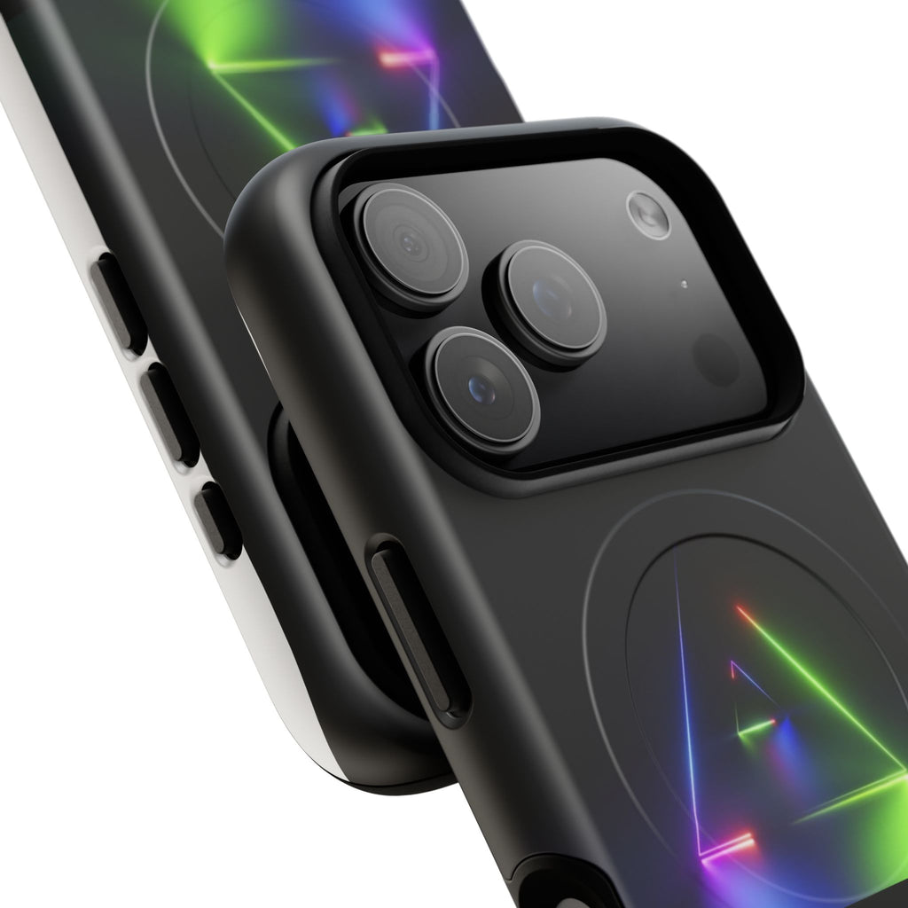Magnetic Phone Case — Neon Prism Triangle Protective Cover