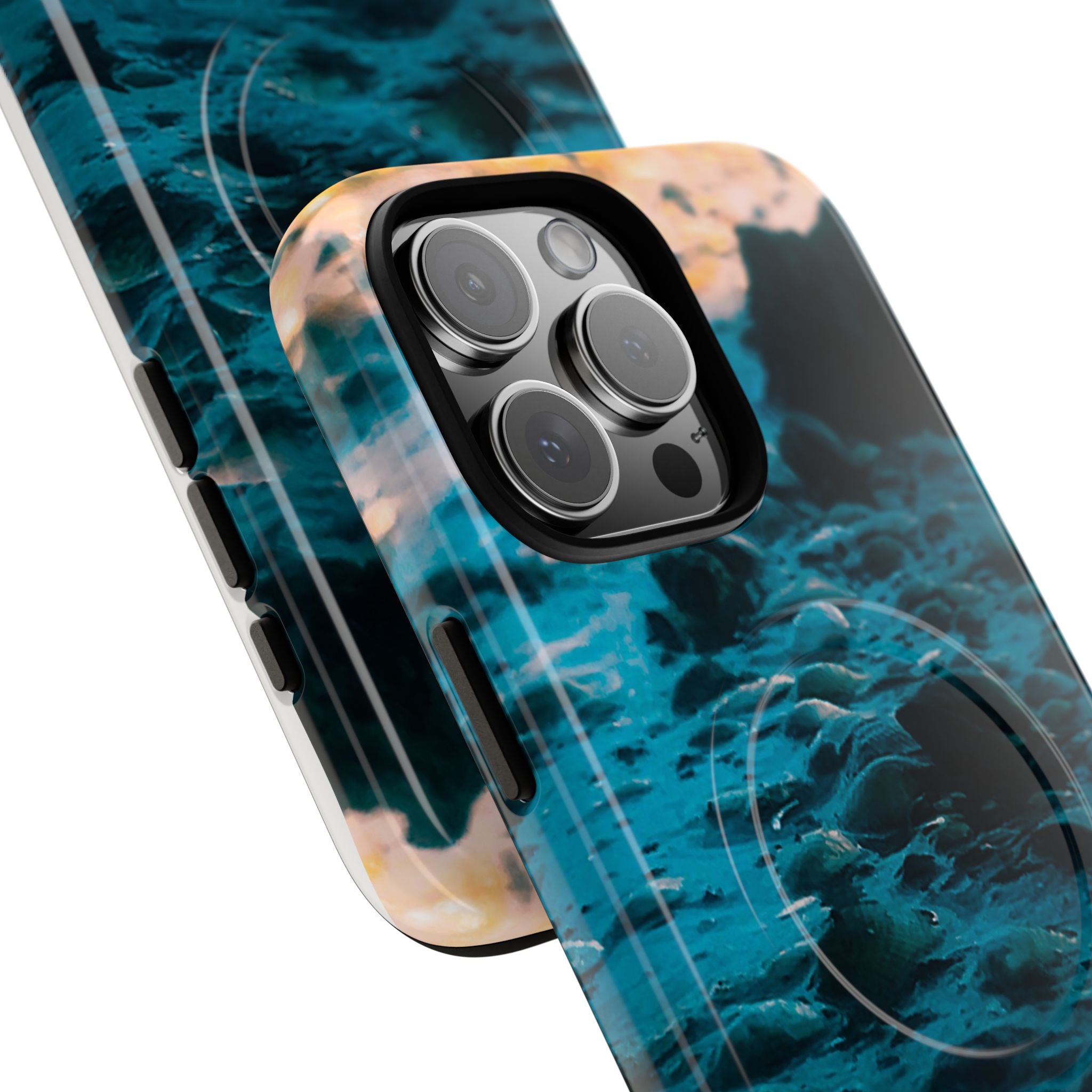 Ocean Waves Tough Magnetic Phone Case — Protective MagSafe-Compatible Sea Print