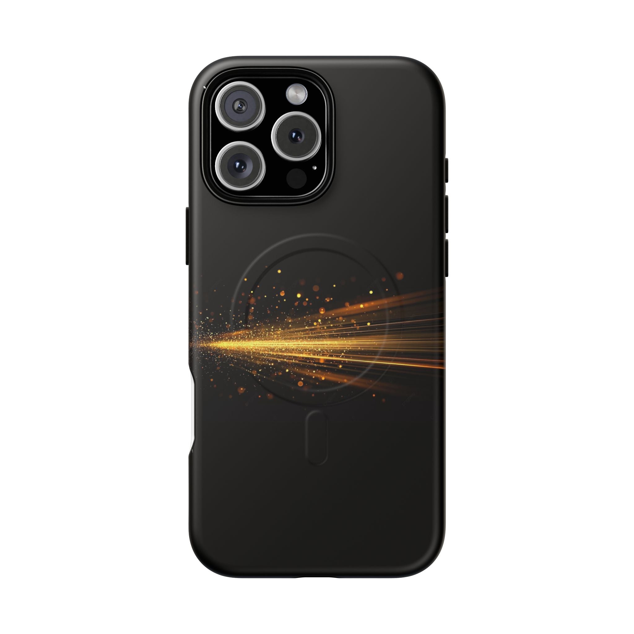 Magnetic Tough Phone Case — Black with Gold Light Trail