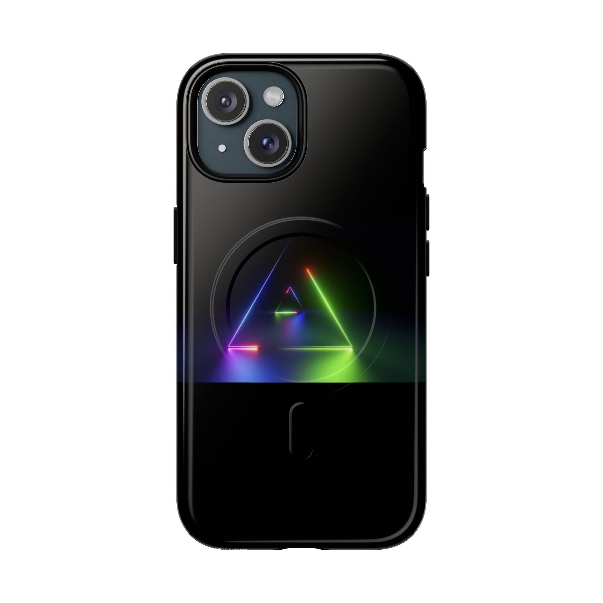 Magnetic Phone Case — Neon Prism Triangle Protective Cover