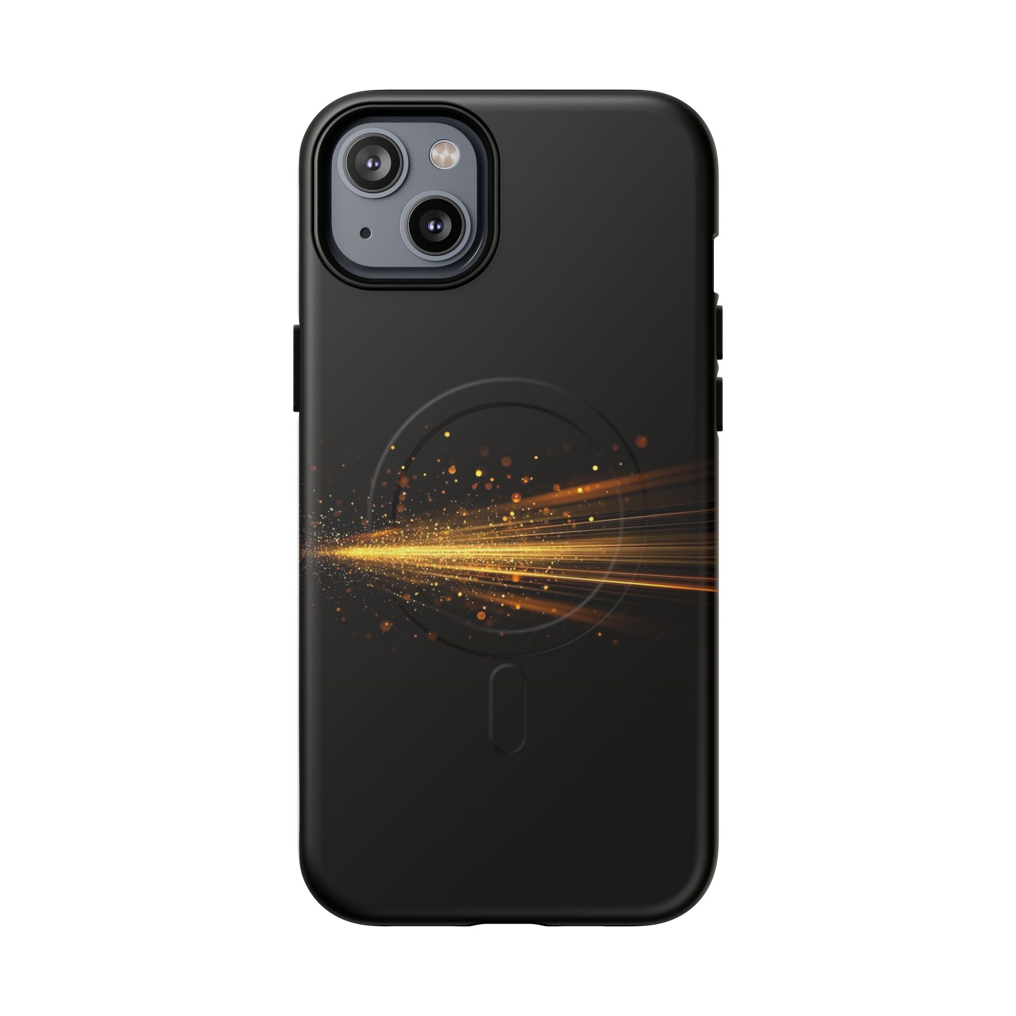Magnetic Tough Phone Case — Black with Gold Light Trail