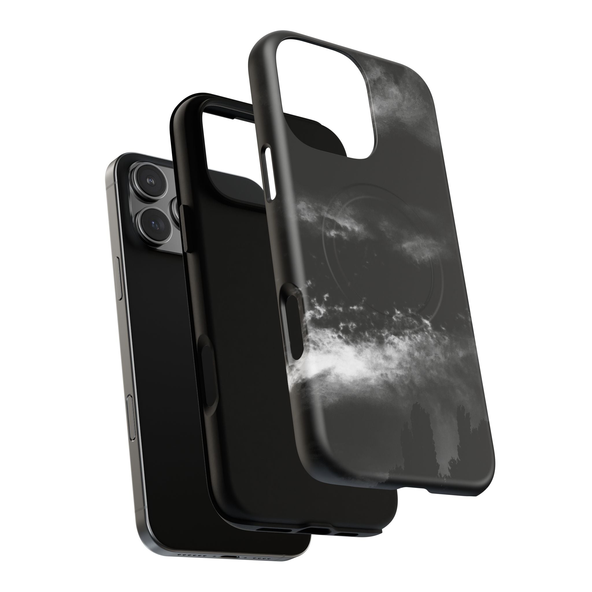 MagSafe Phone Case — Black Storm Cloud Design