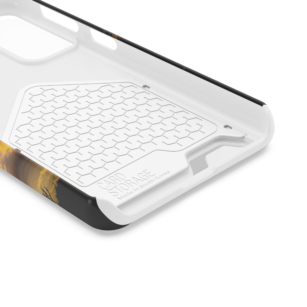 Sunset Sky Phone Case with Card Holder — Scenic Evening Landscape Wallet Case