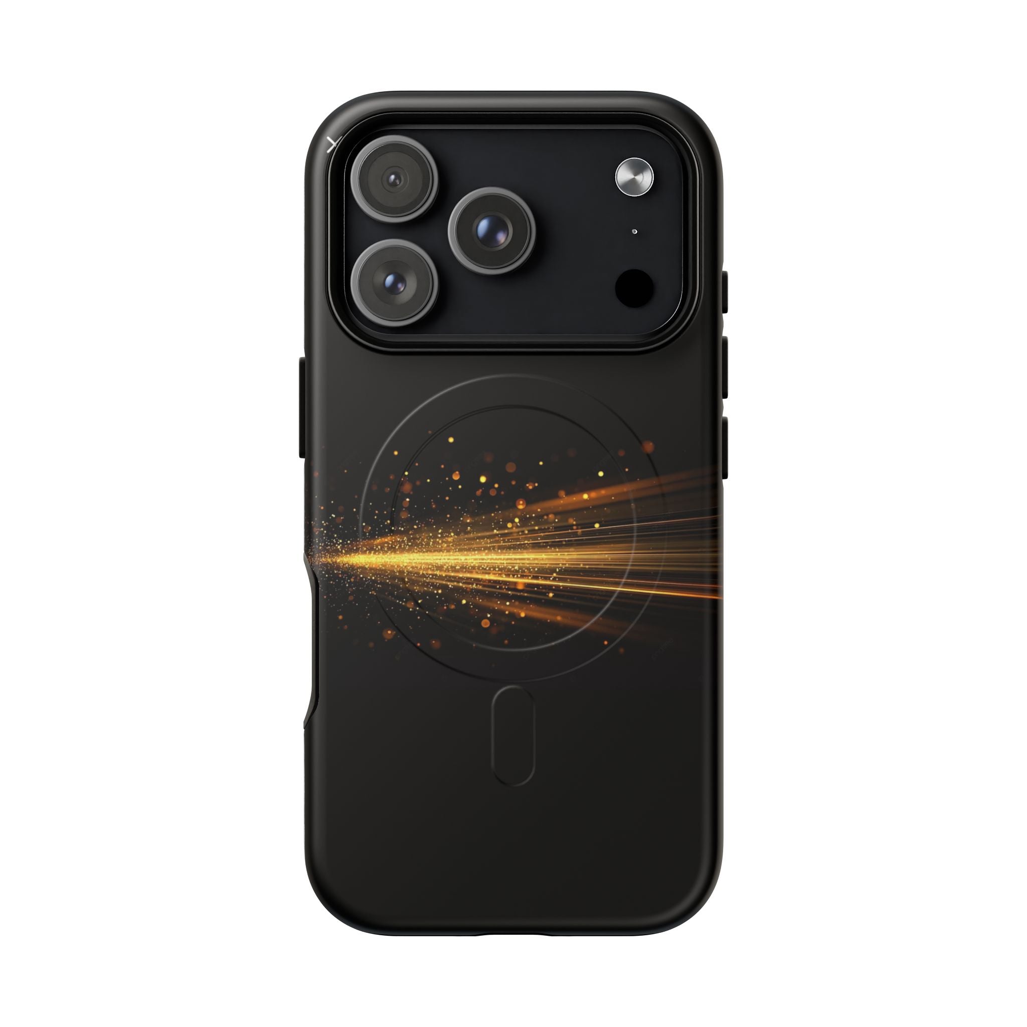 Magnetic Tough Phone Case — Black with Gold Light Trail