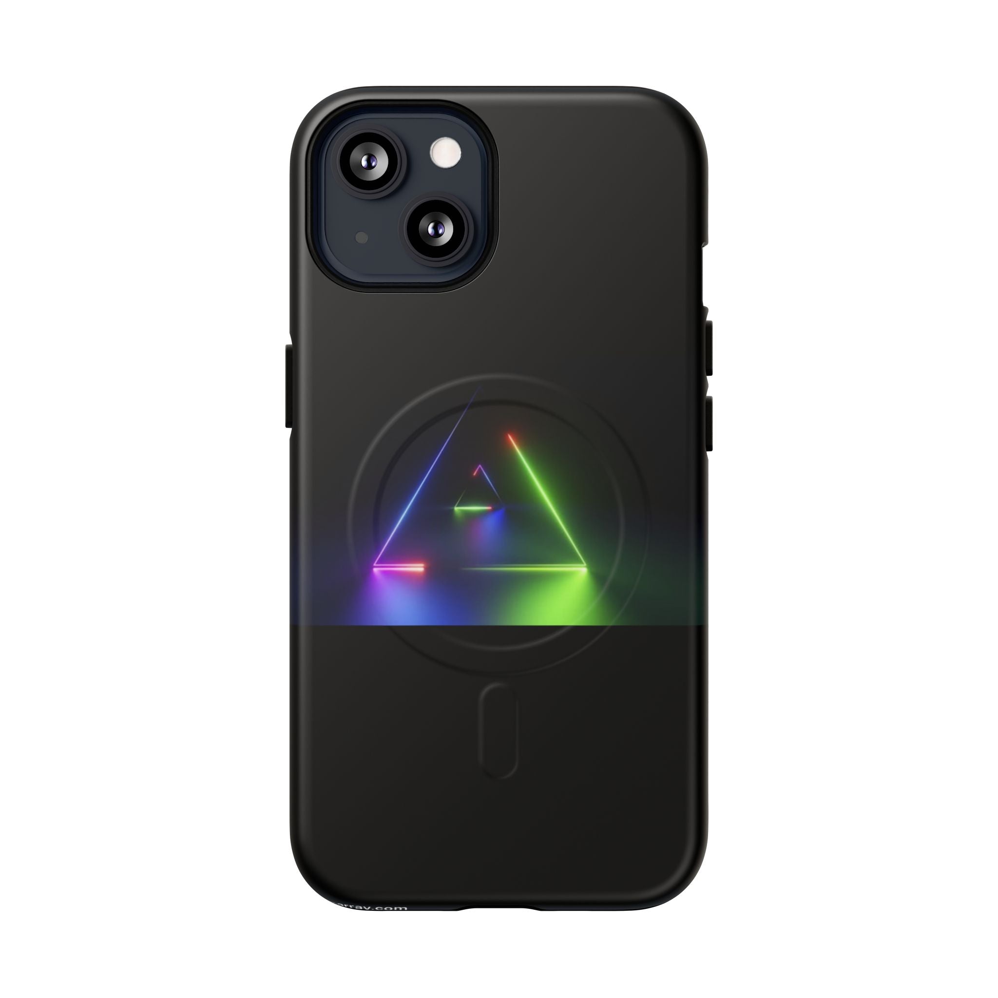 Magnetic Phone Case — Neon Prism Triangle Protective Cover