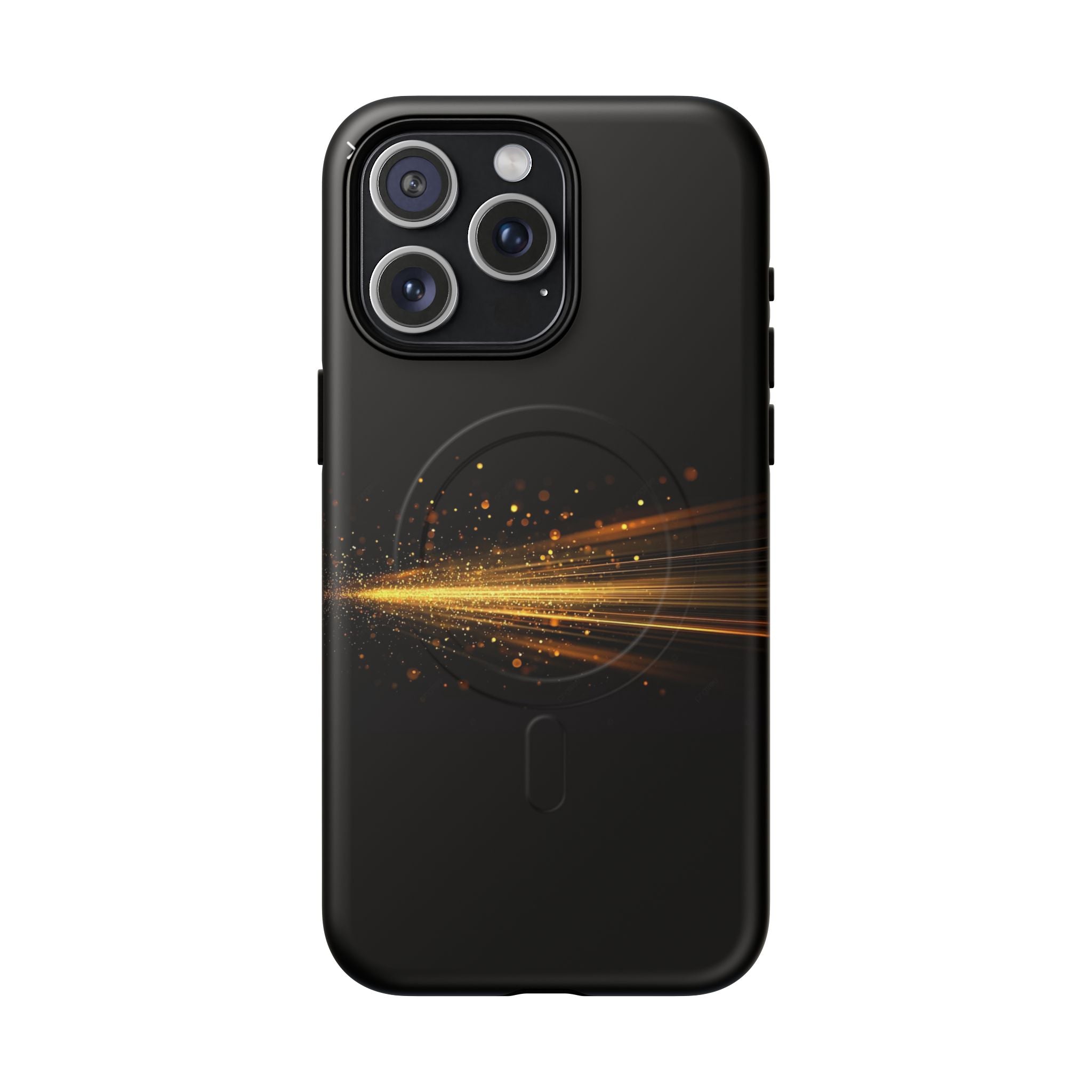Magnetic Tough Phone Case — Black with Gold Light Trail