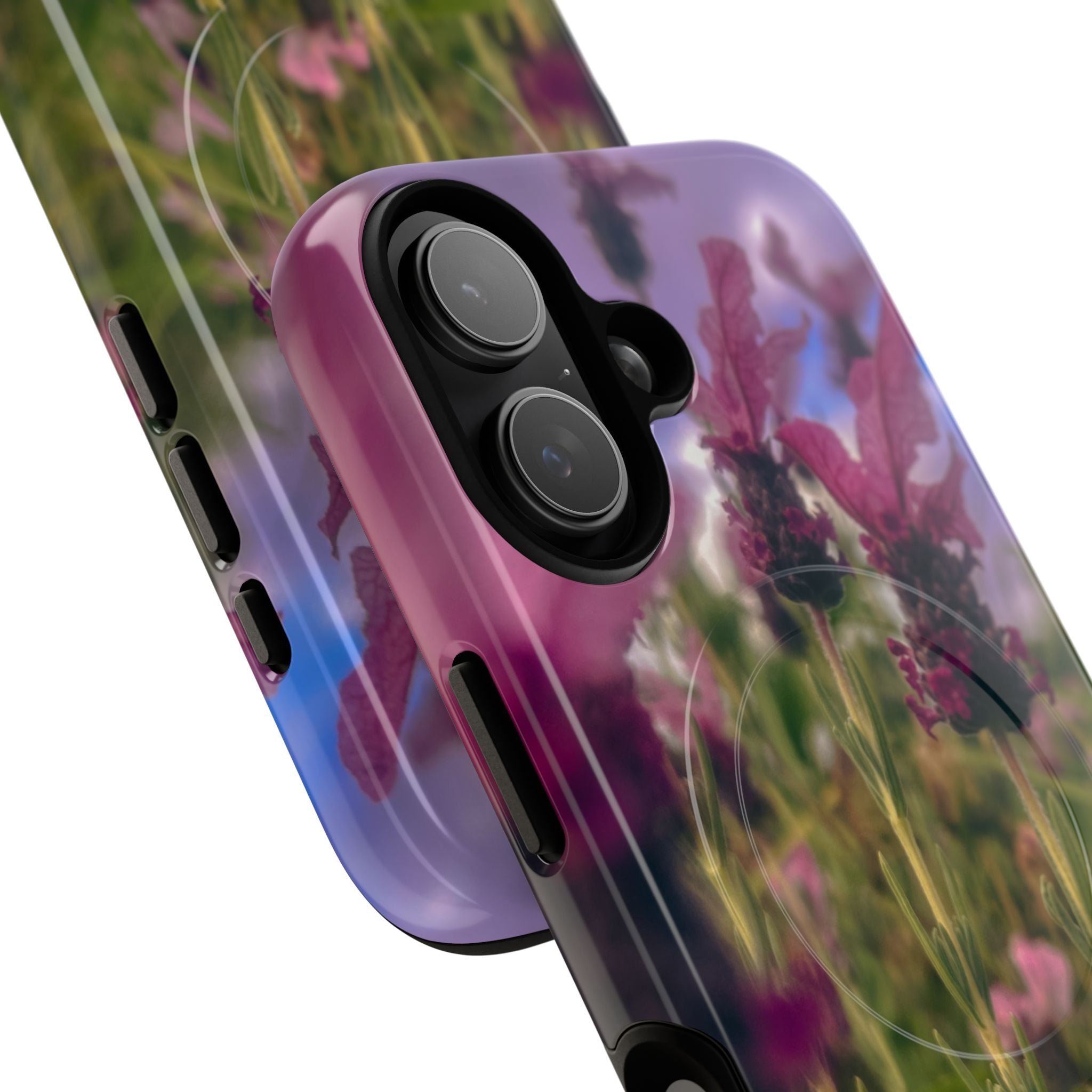 Floral Meadow Tough Magnetic Phone Case — Lavender Wildflower Protective Cover