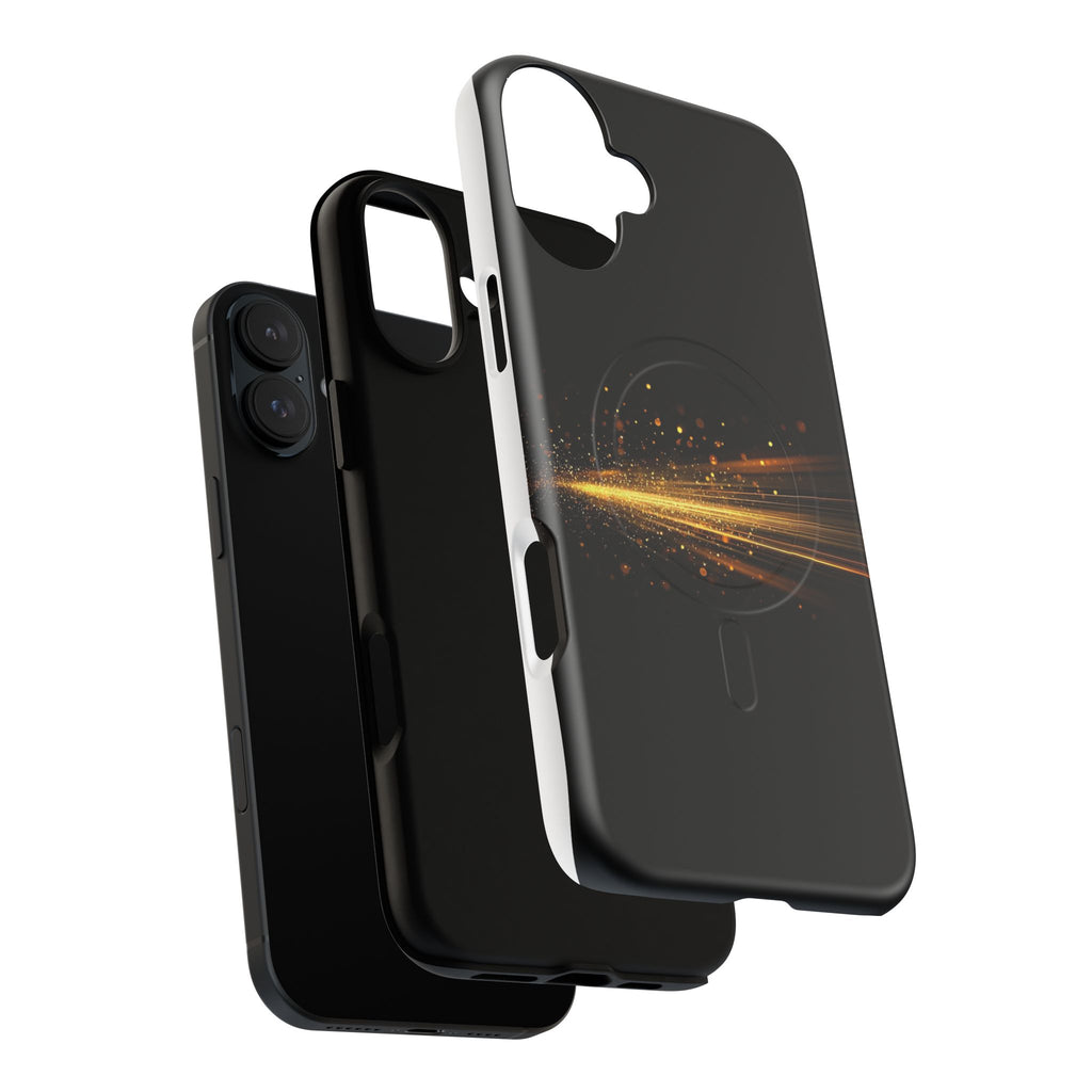 Magnetic Tough Phone Case — Black with Gold Light Trail