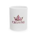 Crownz Pink Marble Ceramic Mug (11oz & 15oz) — Royal Crown Logo Coffee Cup