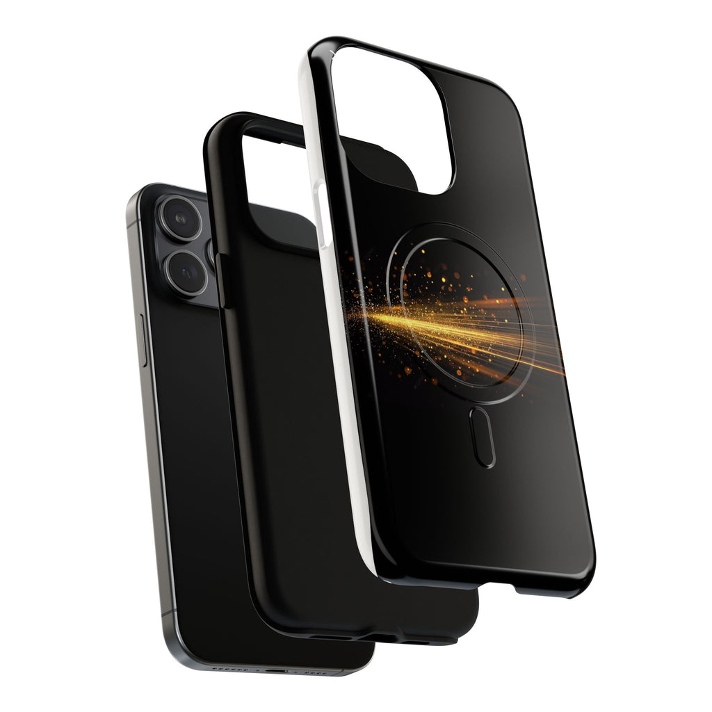 Magnetic Tough Phone Case — Black with Gold Light Trail