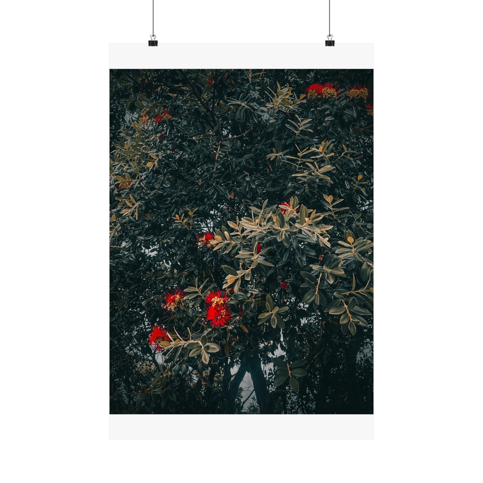 Botanical Wall Poster — Moody Floral Matte Vertical Print